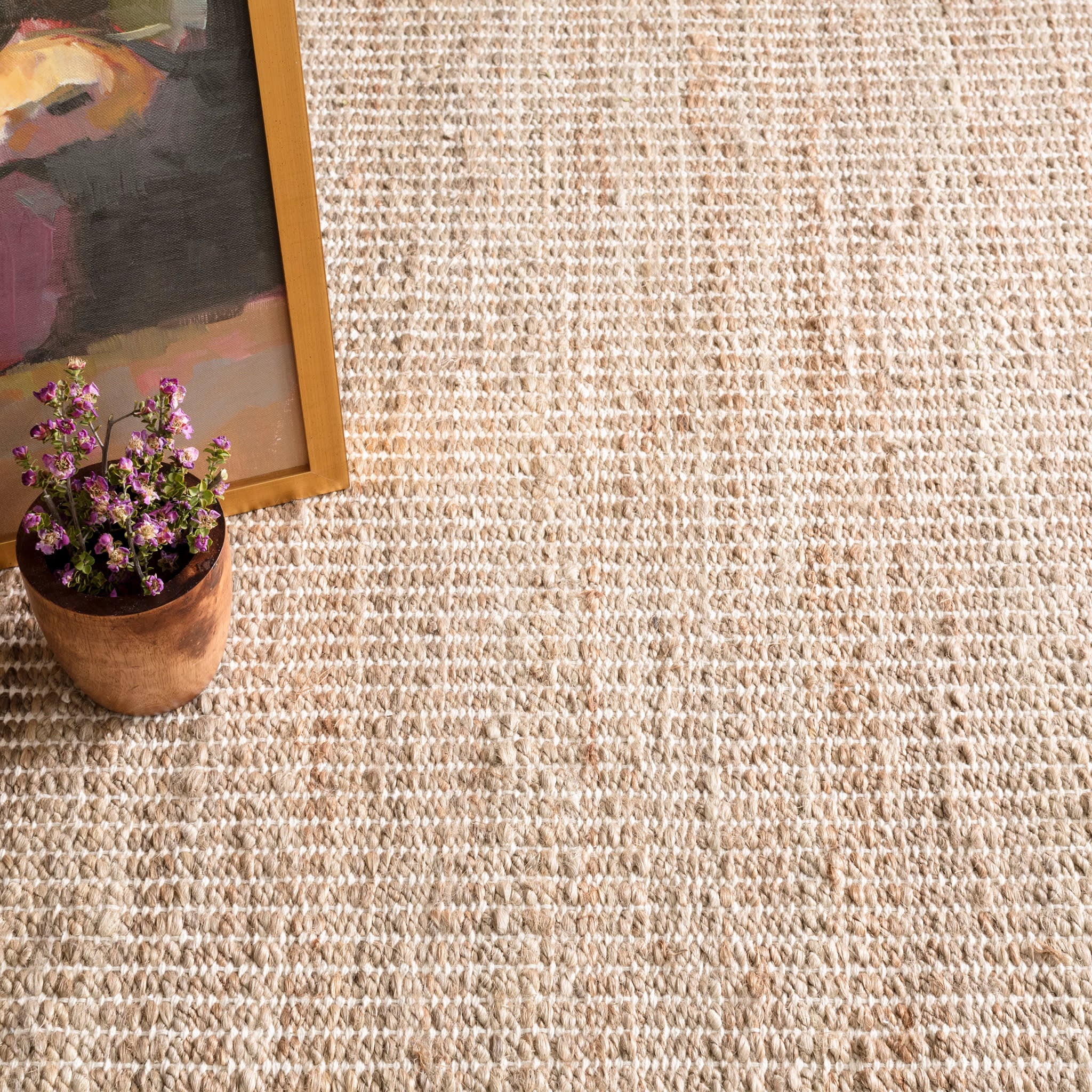 Gridwork Handwoven Jute Rug | Ivory - Image 6