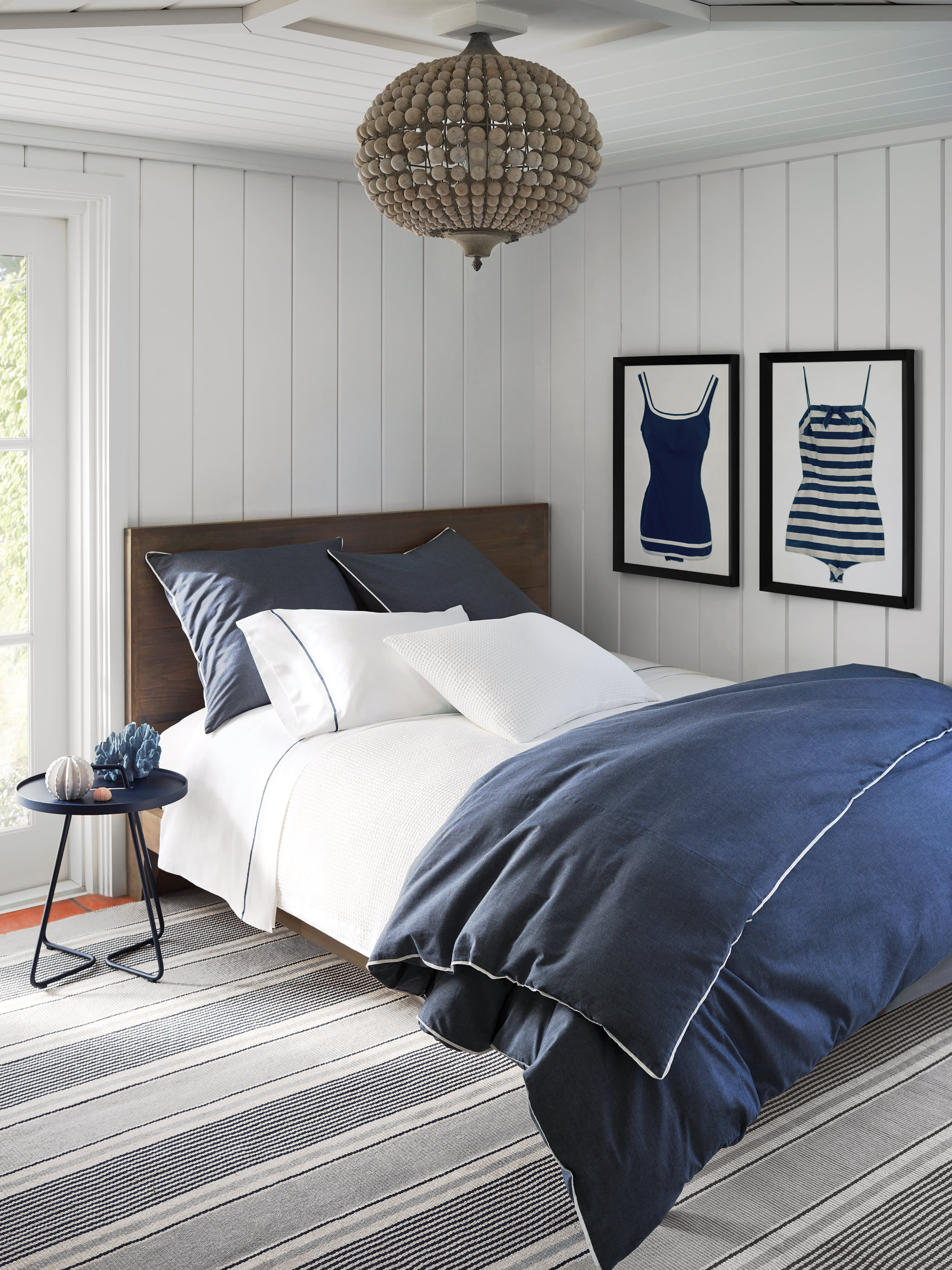 Gunner Stripe Handwoven Cotton Rug | Blue - Image 3