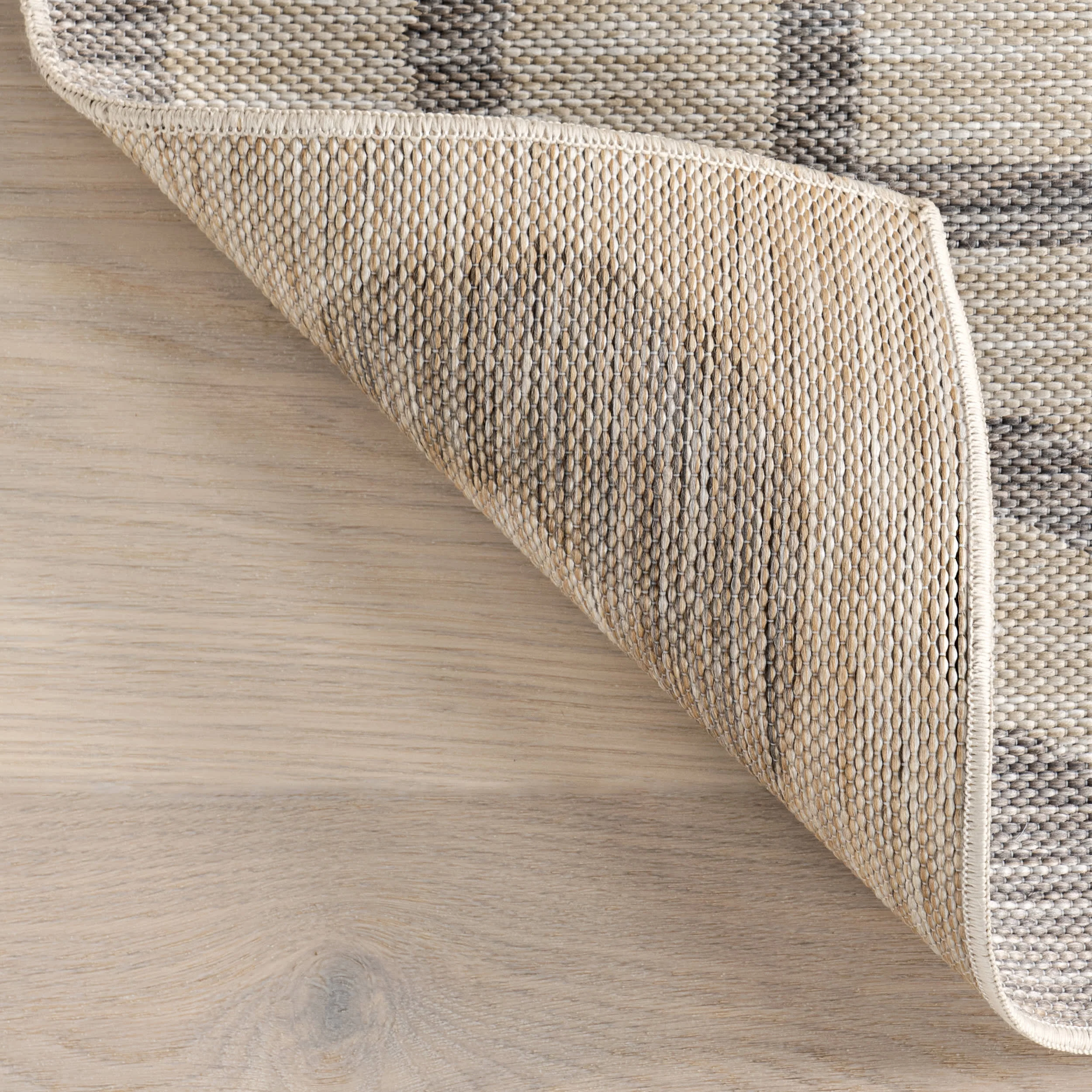 Haisley Wavey Bordered Indoor/Outdoor Rug | Light Grey - Image 7