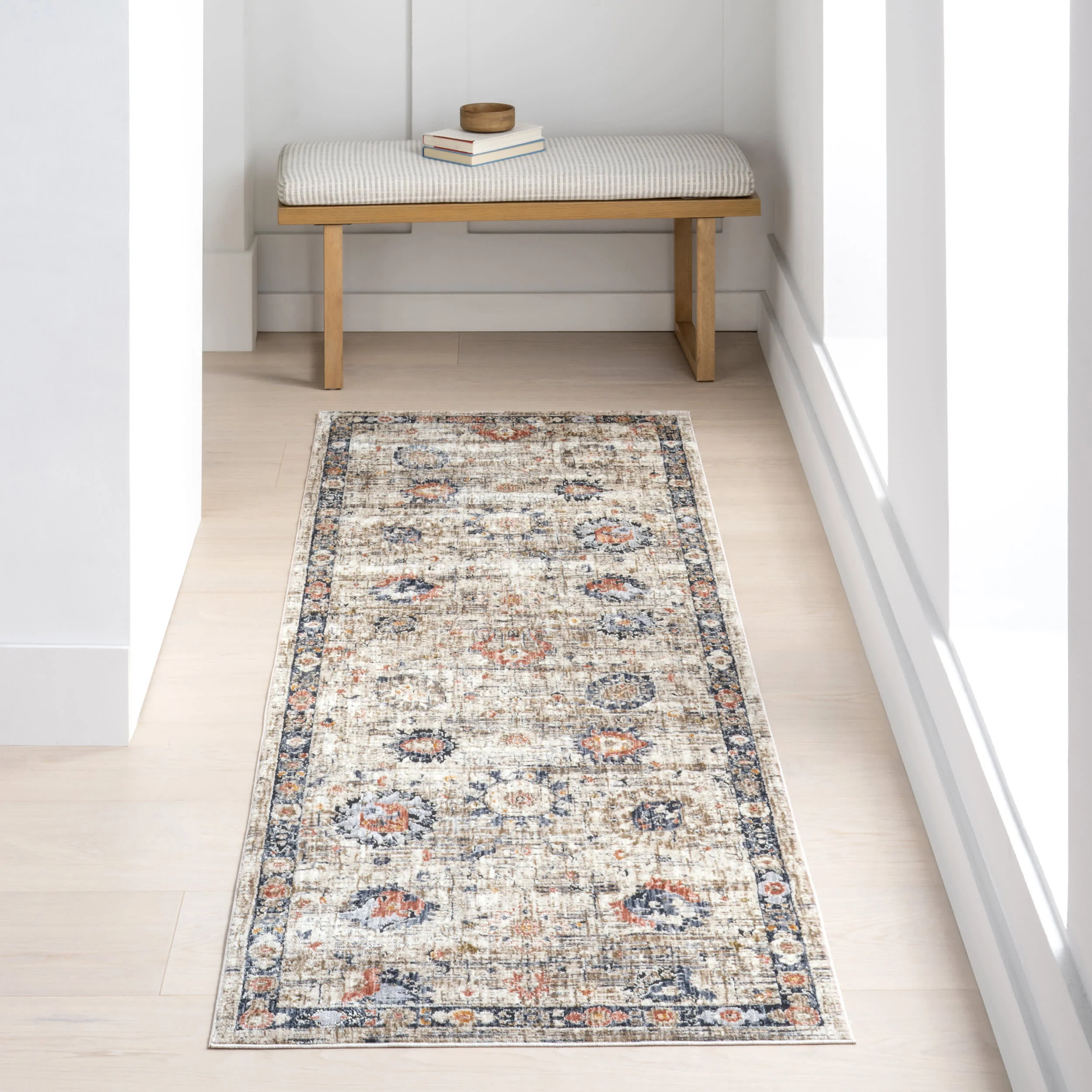Halley Traditional Vintage Rug | Beige - Image 2