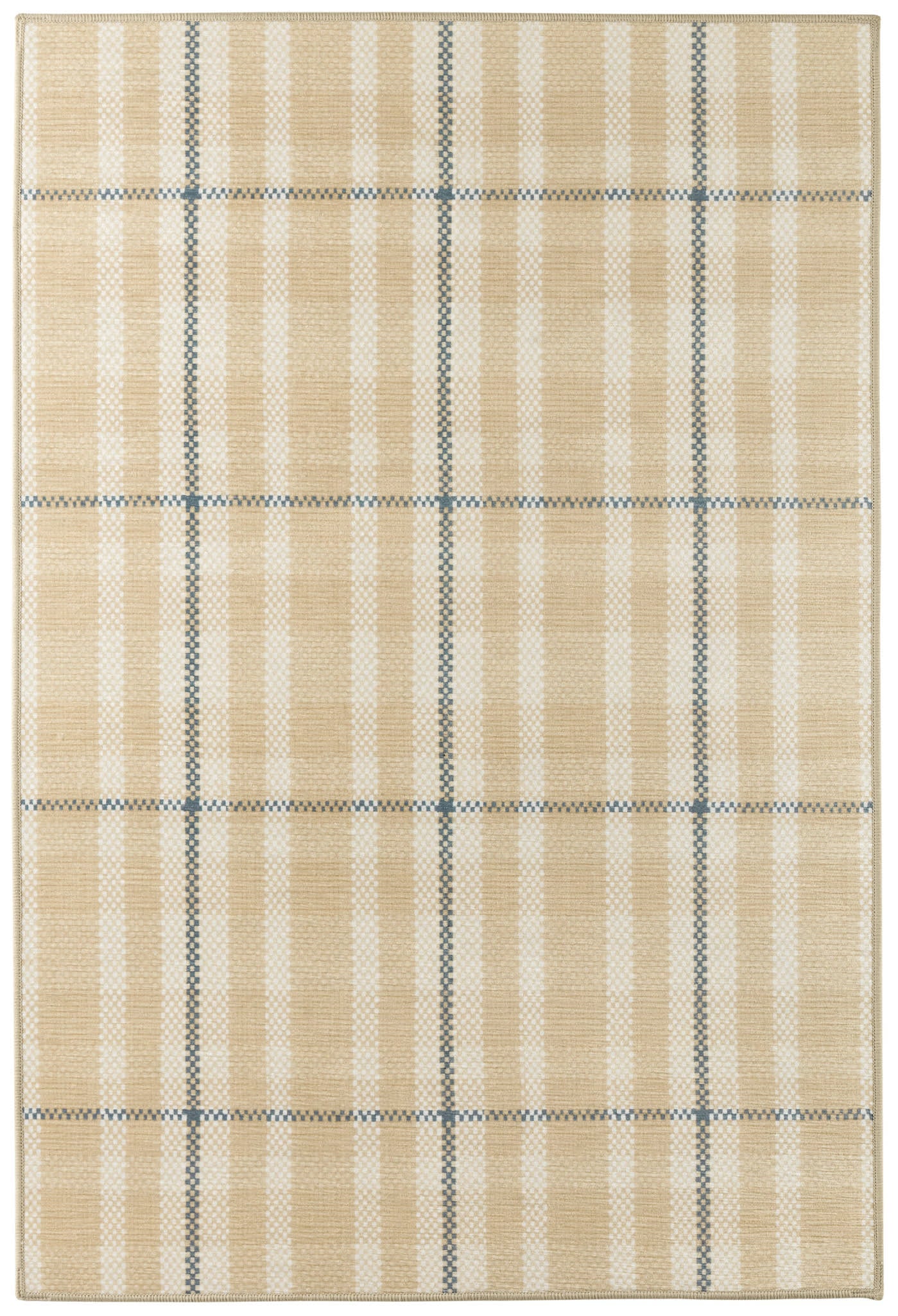 Hallie Plaid Machine Washable Rug | Khaki