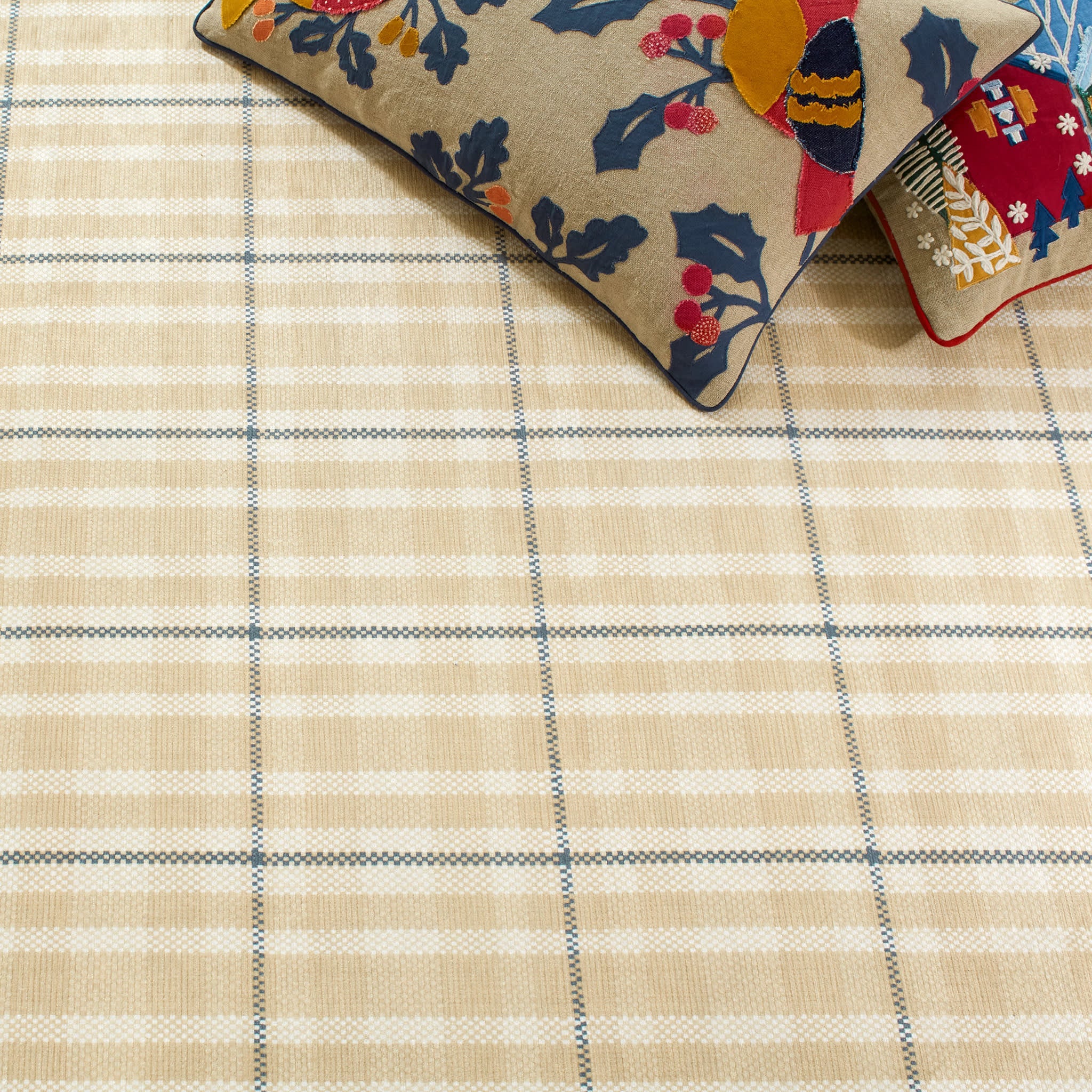 Hallie Plaid Machine Washable Rug | Khaki - Image 6