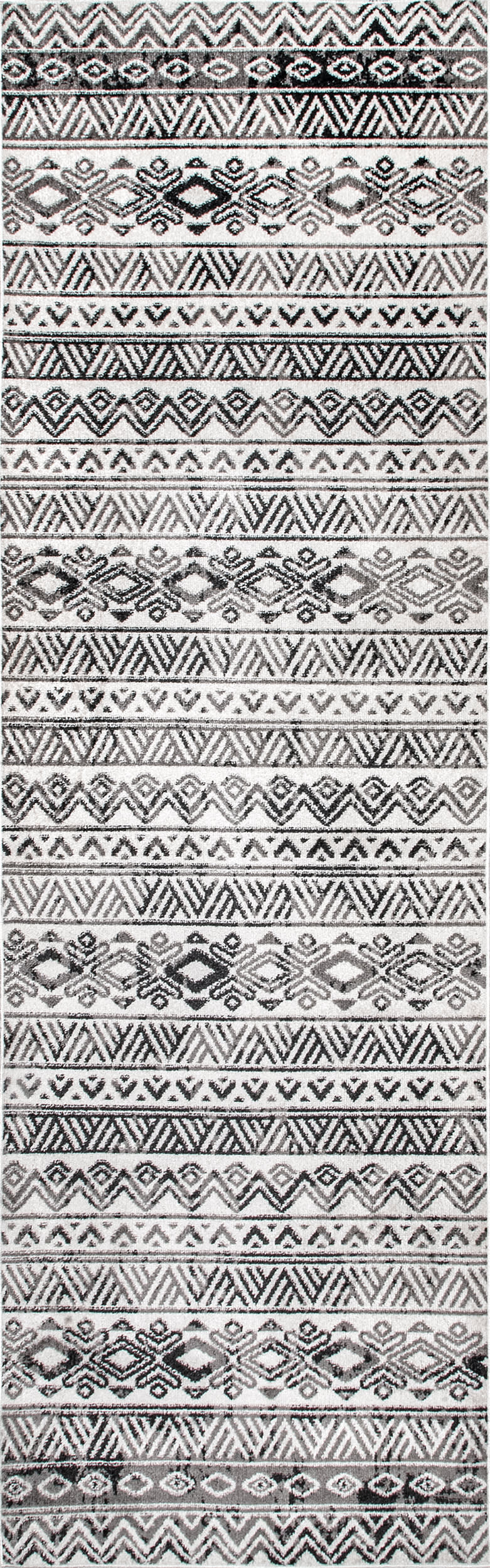 Halsey Banded Washable Rug | Grey