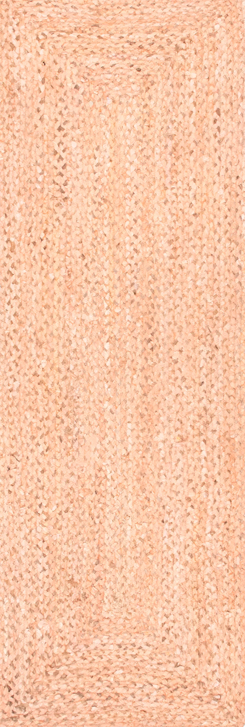 Hand Braided Denim And Jute Interwoven Solid Rug | Beige