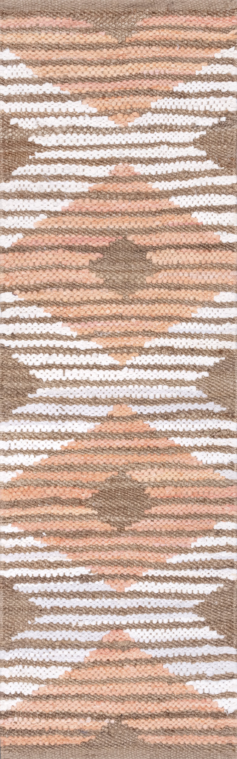 Hand Braided Denim And Jute Striped Diamonds Rug | Pink