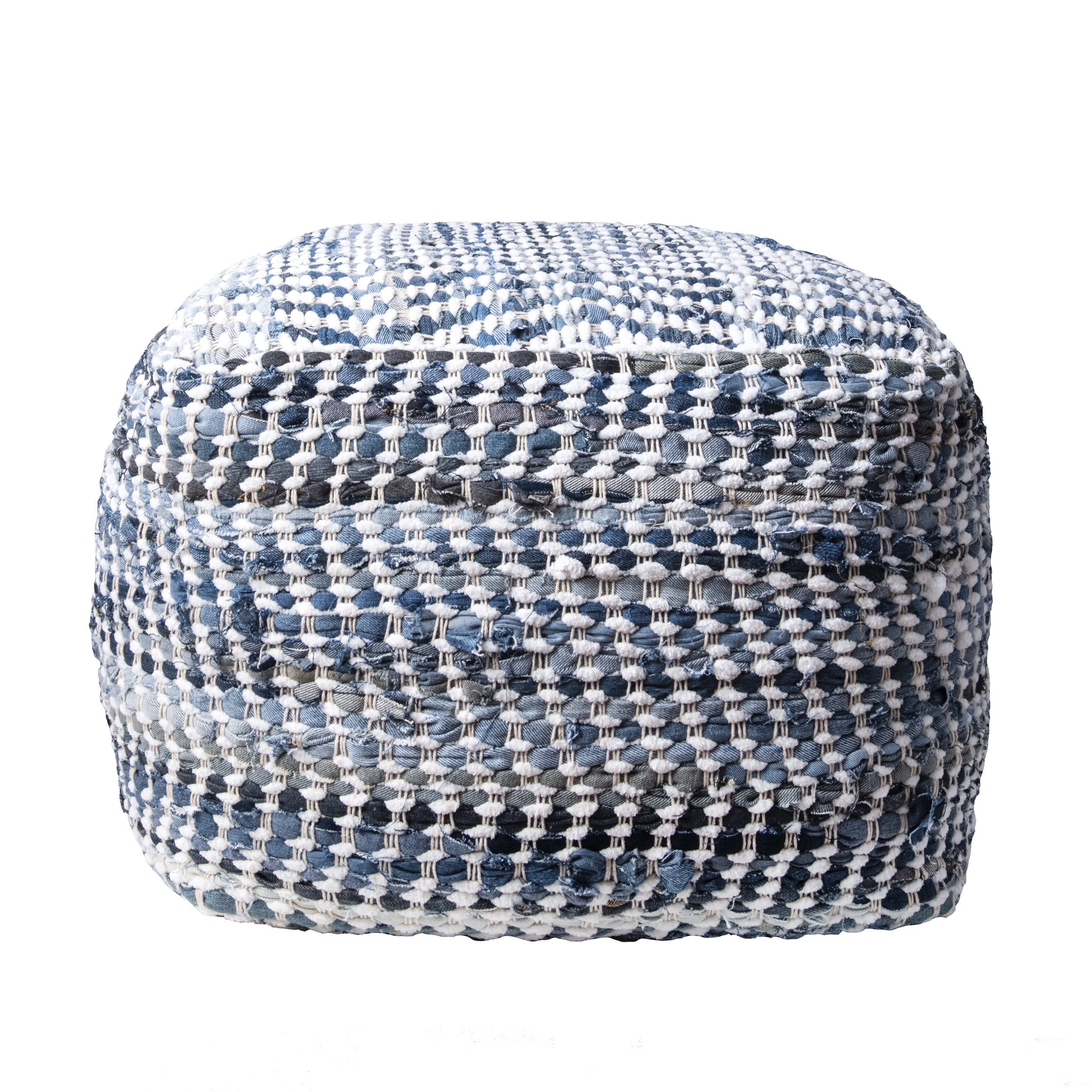 Handmade Denim Pouf | Blue