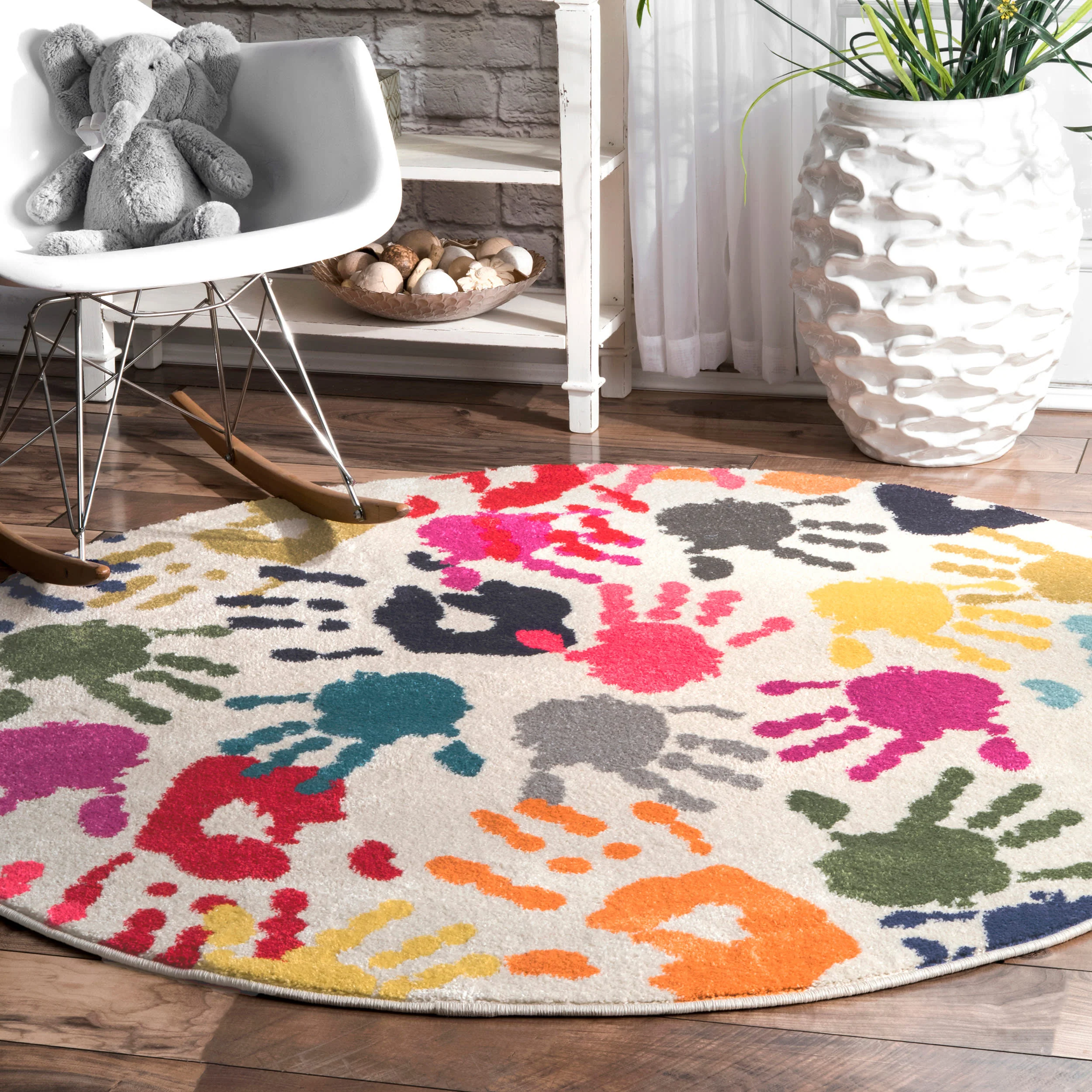Handprint Collage Rug | Multicolor - Image 2