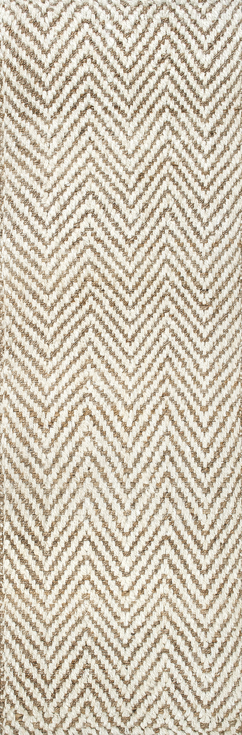 Handwoven Jute Jagged Chevron Rug | Off White