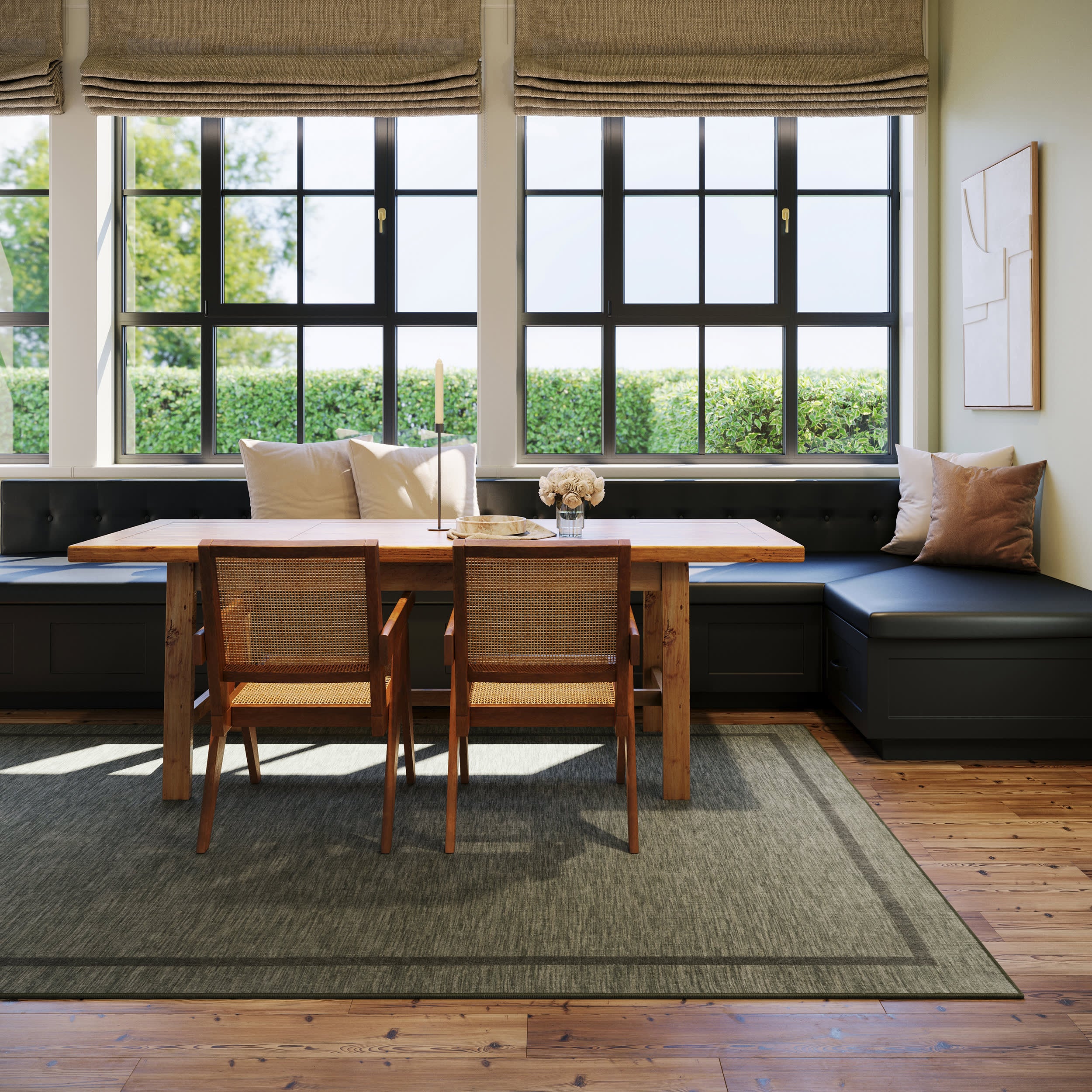 Hanover Bordered Washable Rug by Nate Berkus | Green - Image 2