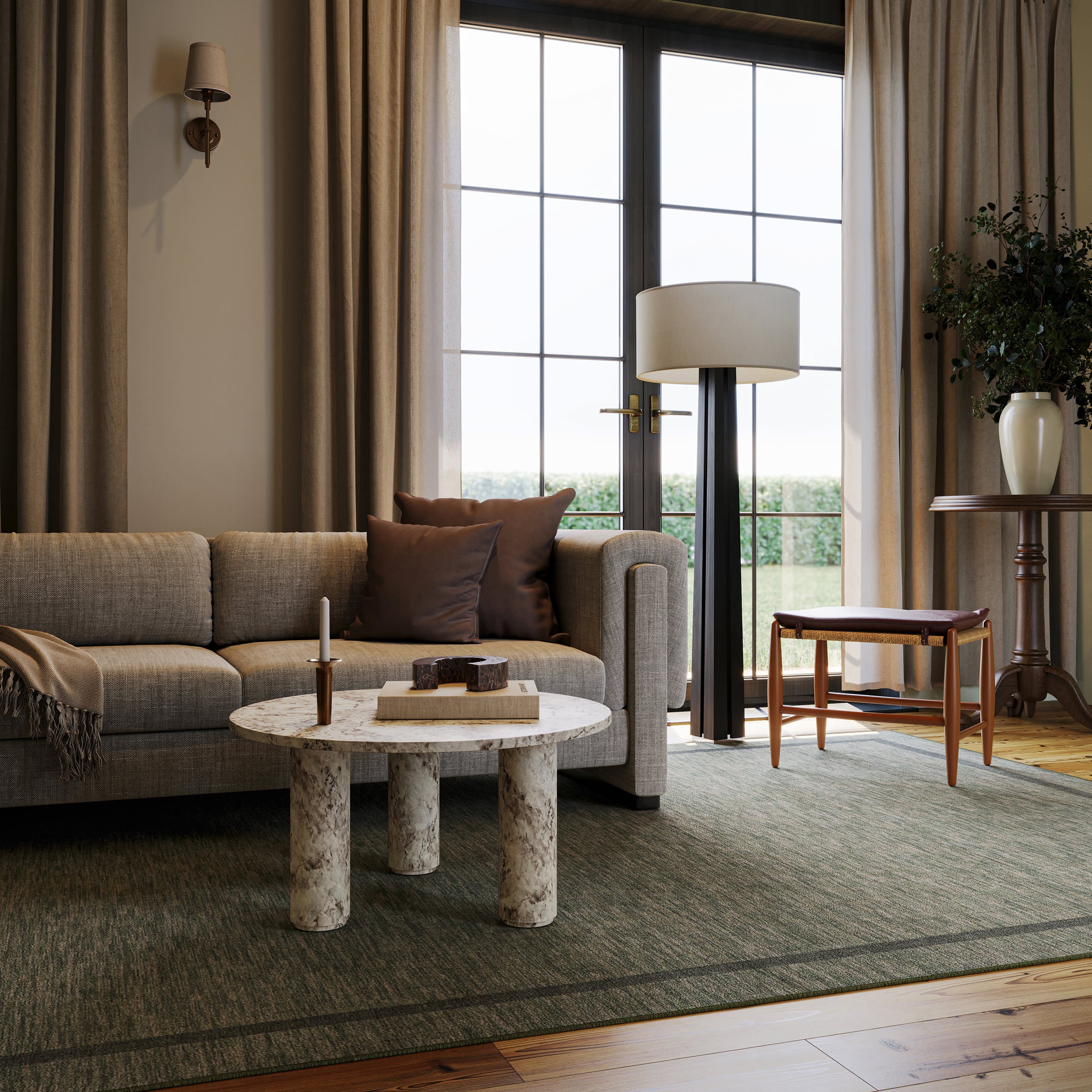 Hanover Bordered Washable Rug by Nate Berkus | Green - Image 7