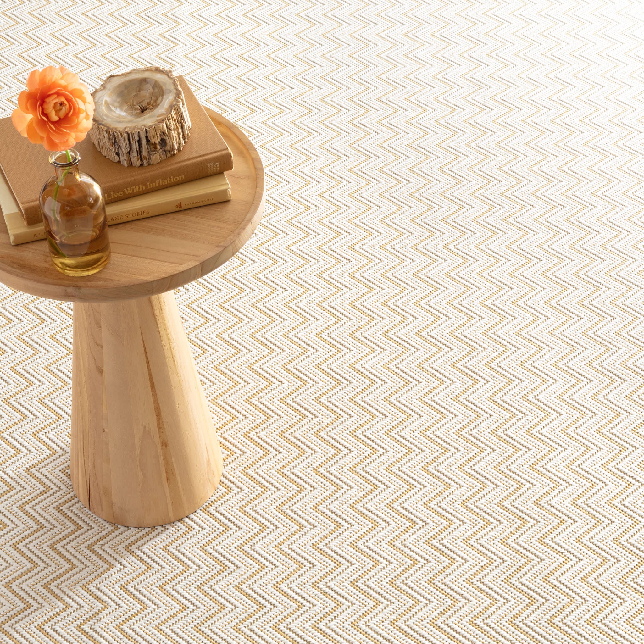 Happy Chevron Woven Indoor/Outdoor Custom Rug | Gold - Image 3