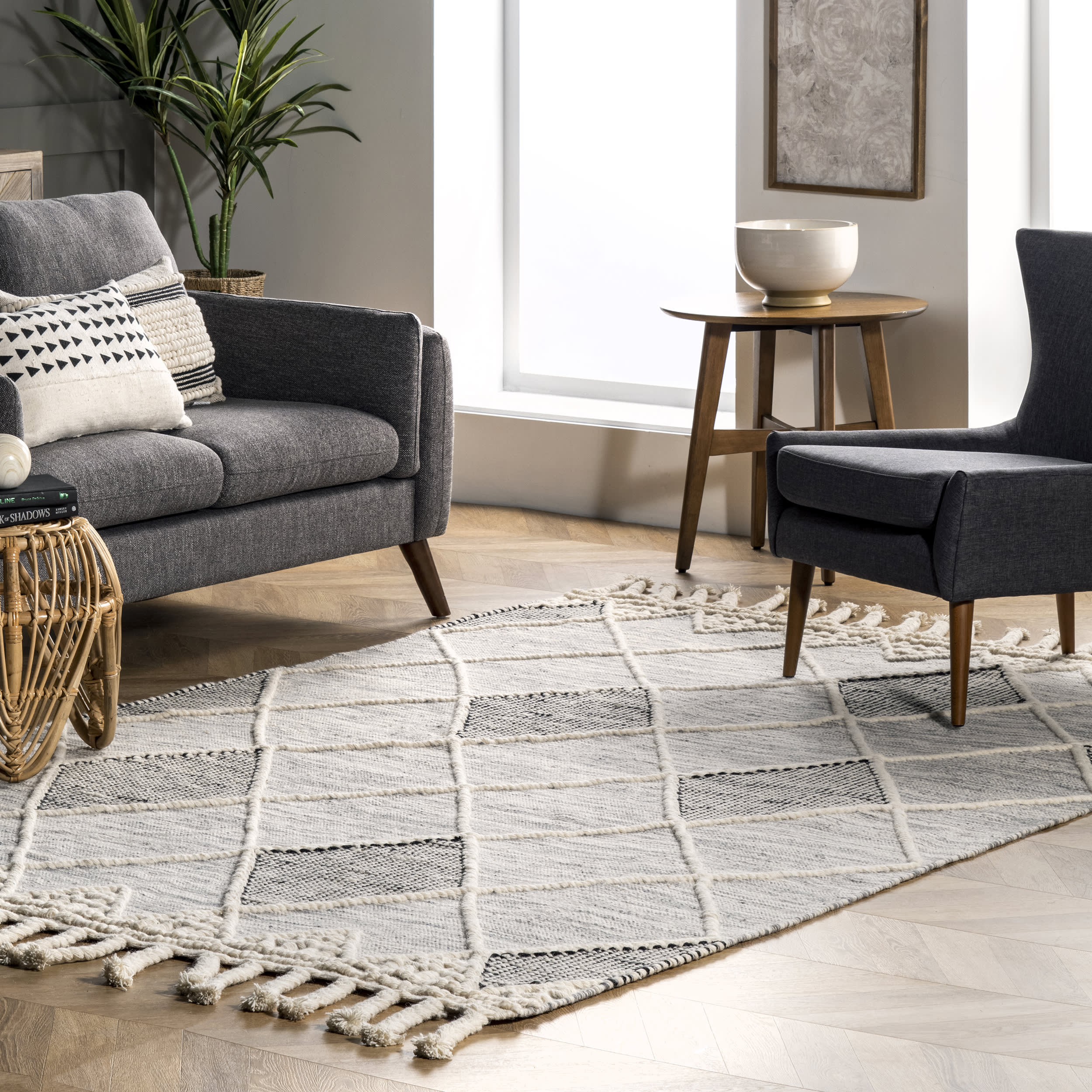 Harlequined Tiles Rug | Ivory - Image 2