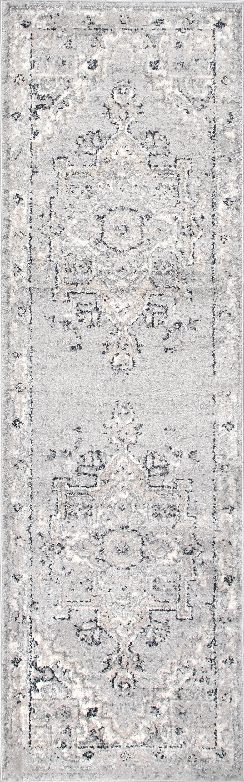 Harley Vintage Medallion Rug | Light Grey
