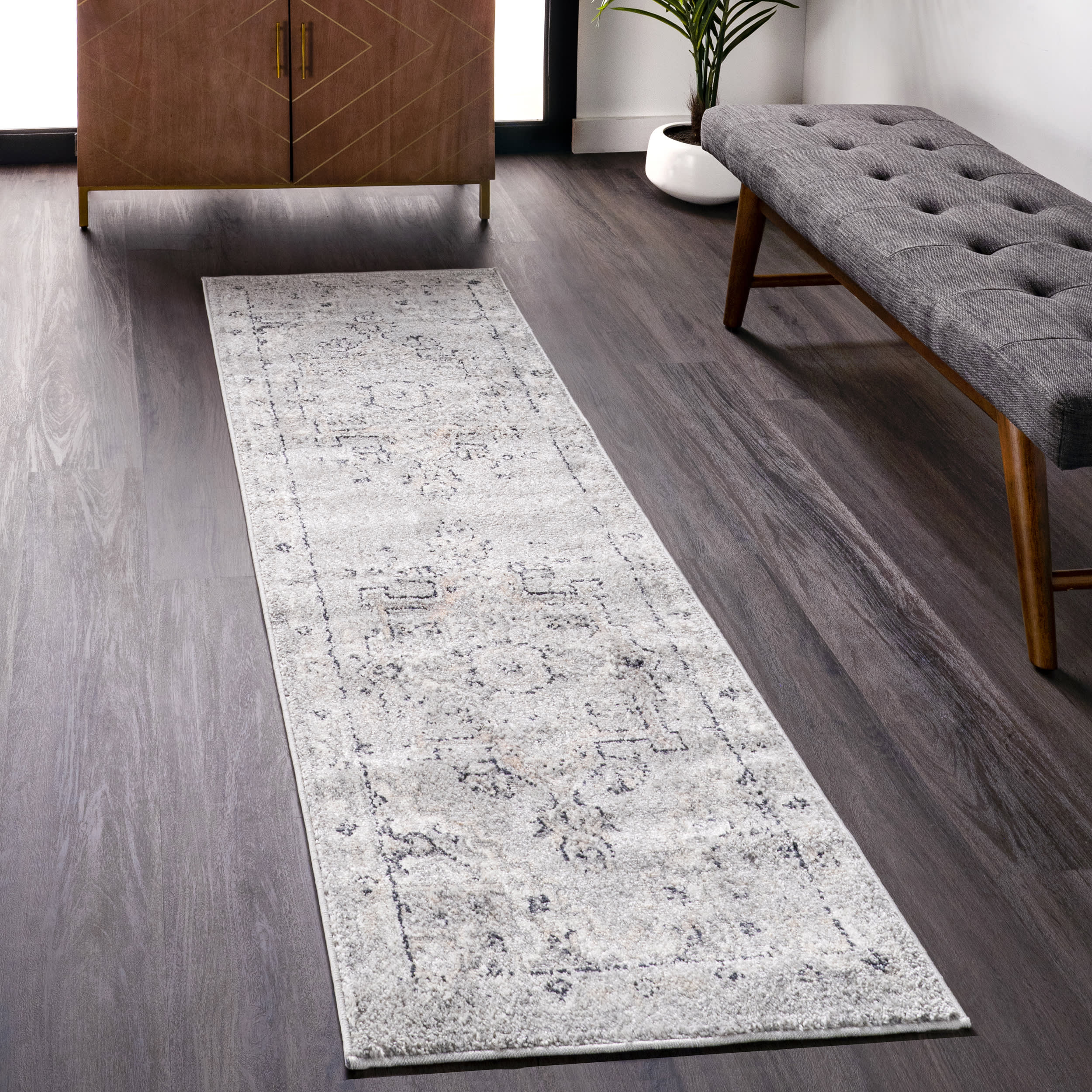 Harley Vintage Medallion Rug | Light Grey - Image 2