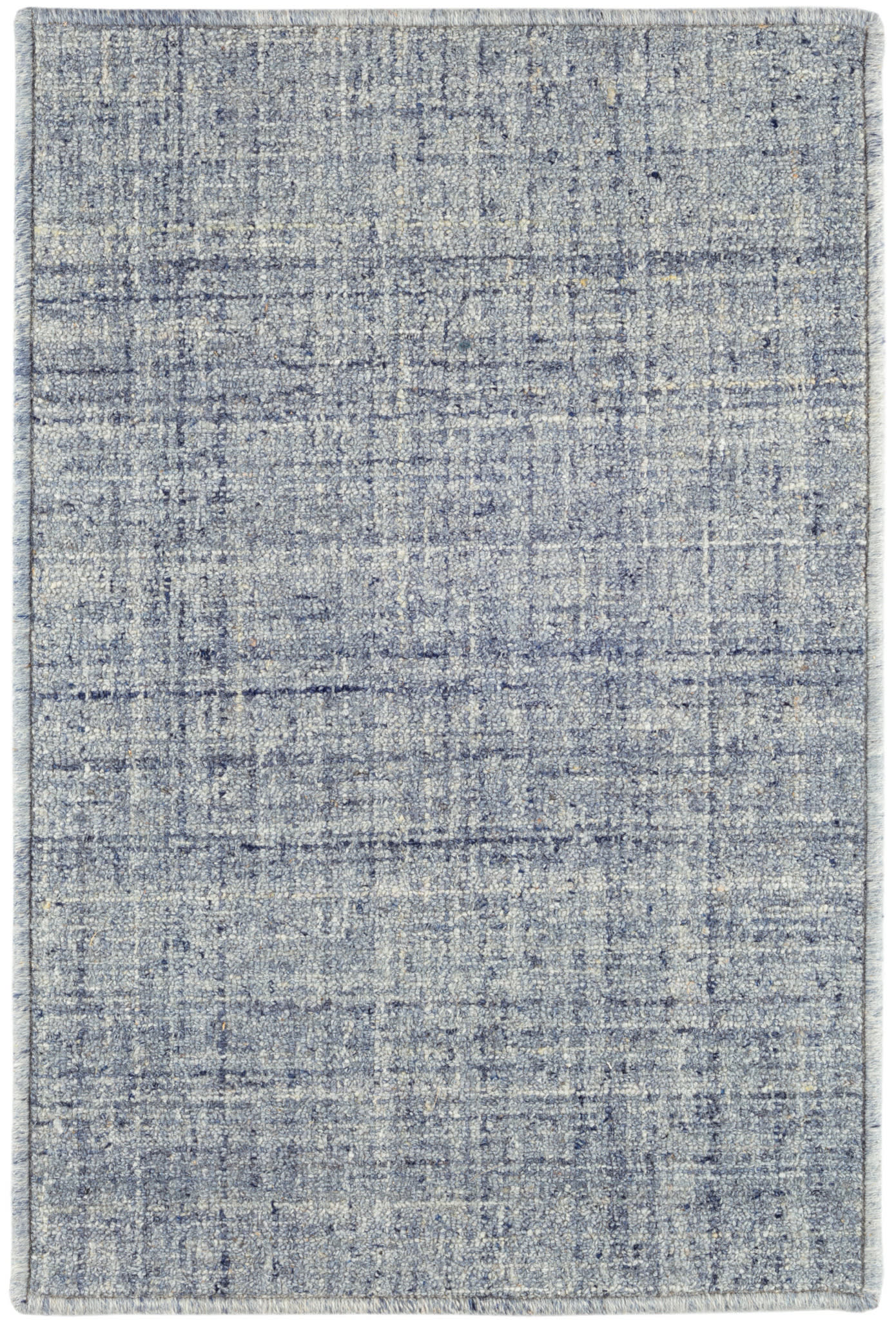 Harris Hand Micro Hooked Wool Custom Rug | Blue/Ivory