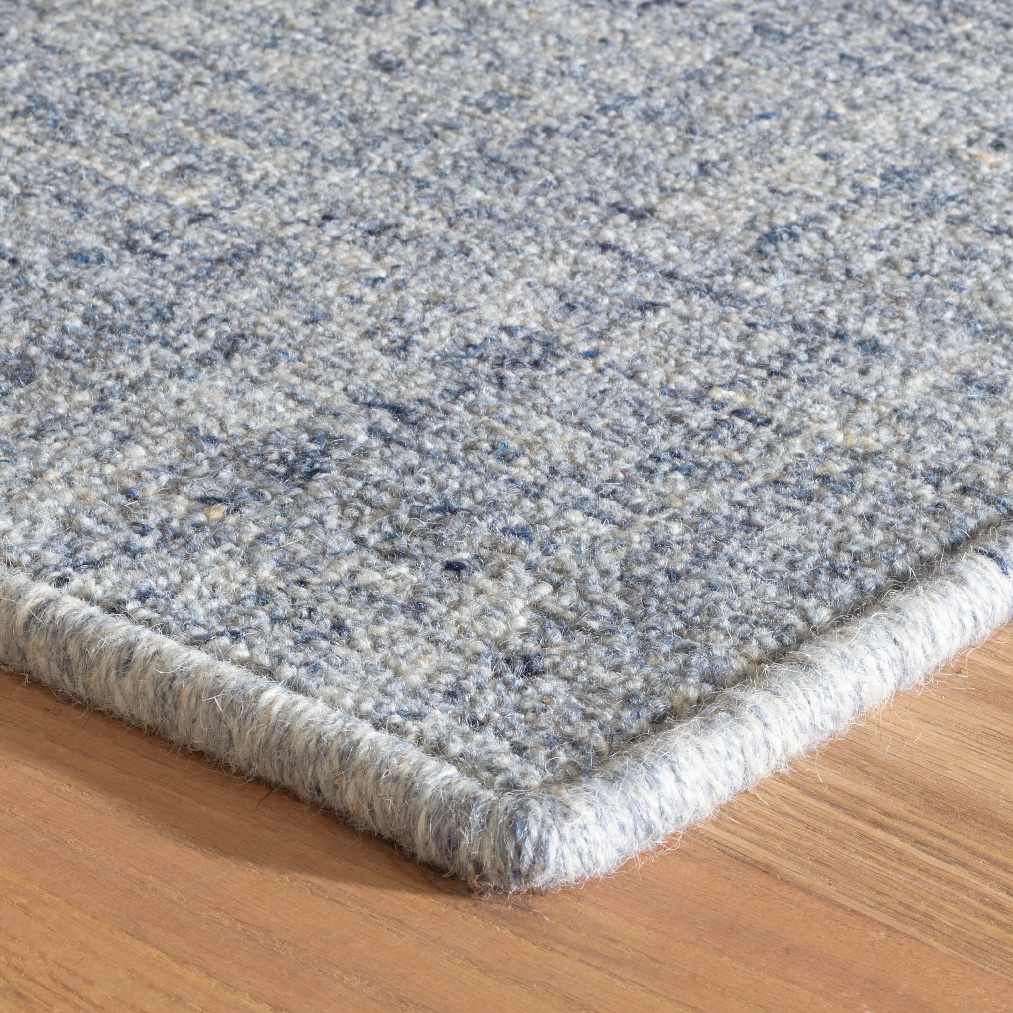 Harris Hand Micro Hooked Wool Custom Rug | Blue/Ivory - Image 3