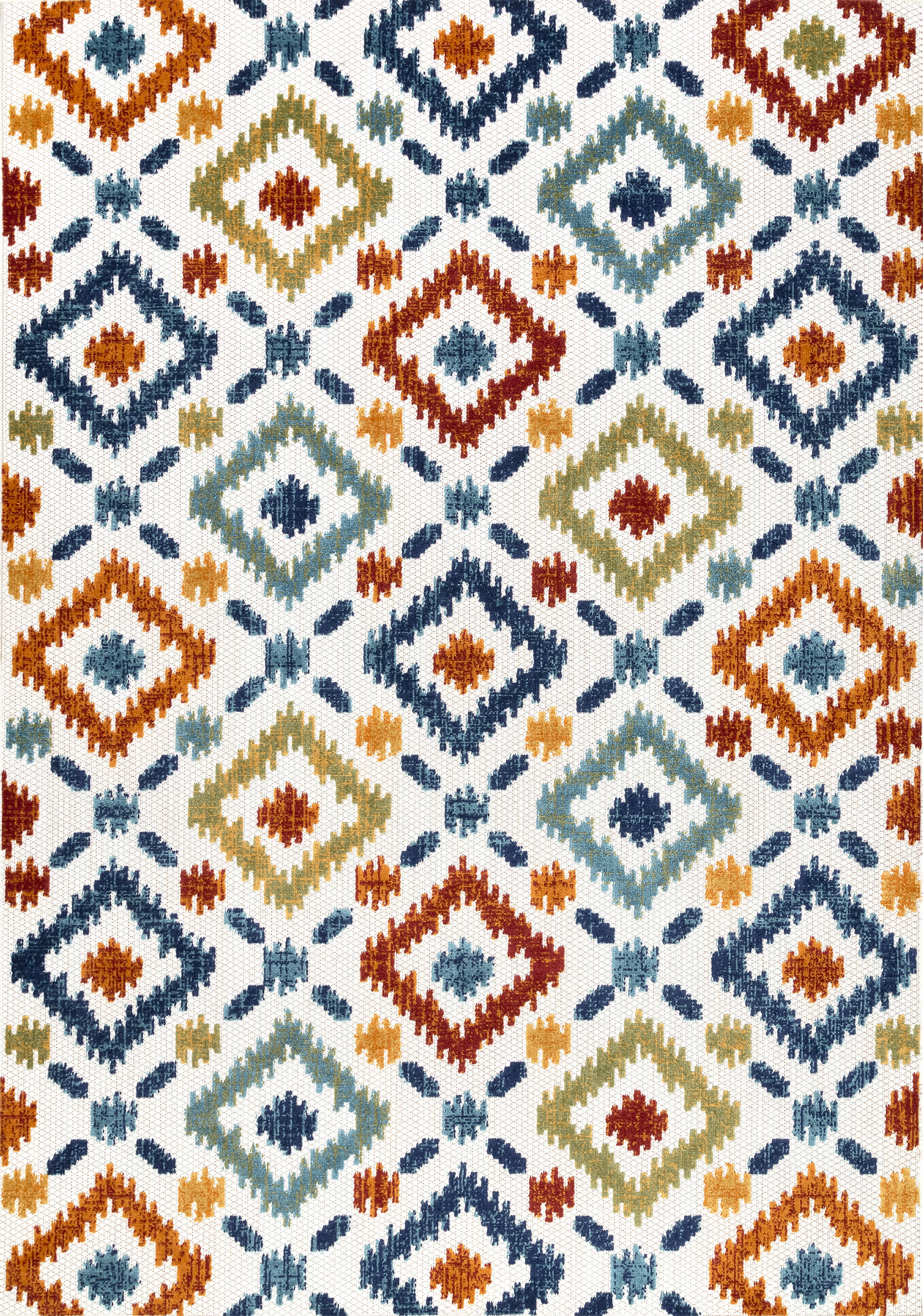 Hatched Trellis Indoor/Outdoor Rug | Blue