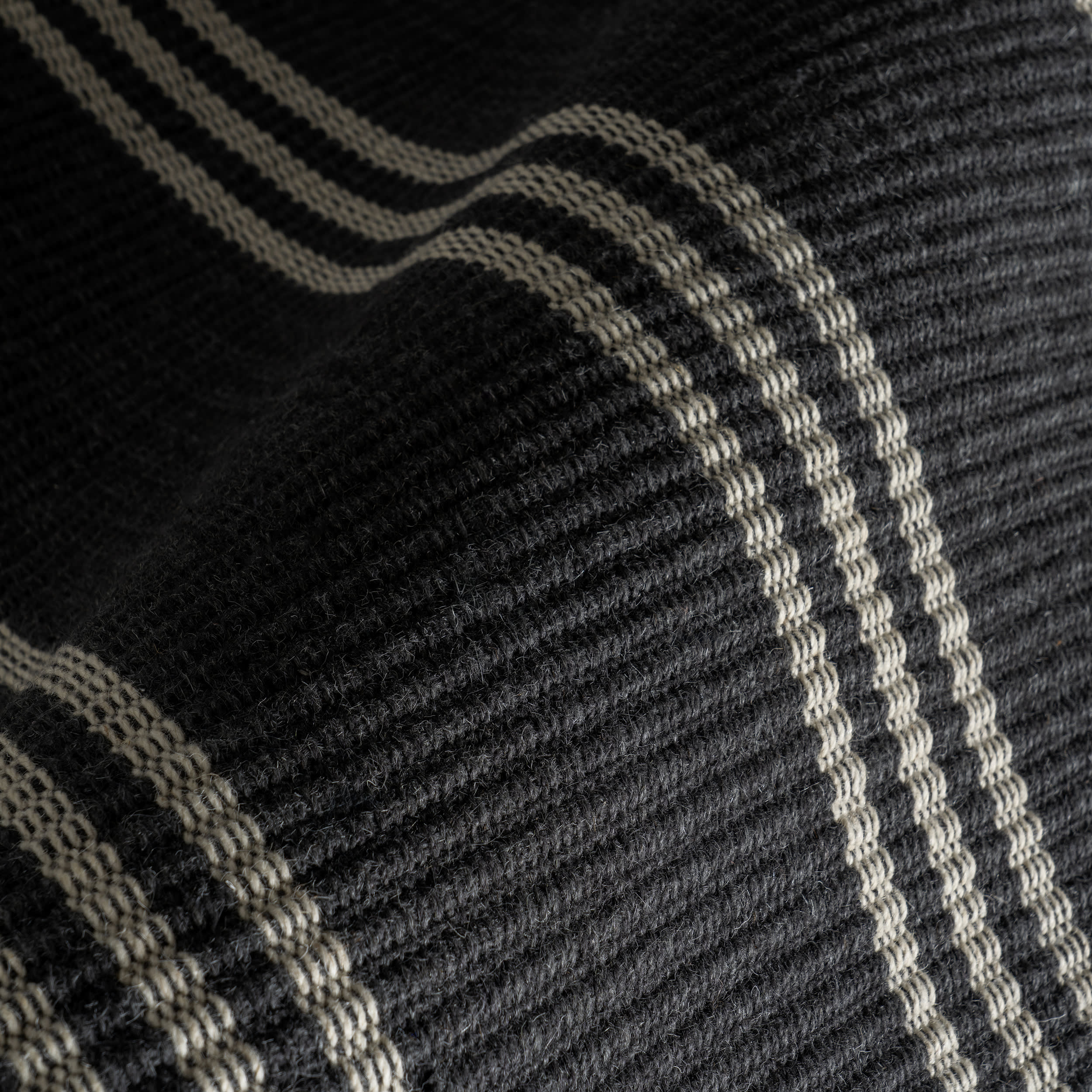 Hawthorn Striped Wool Rug | Charcoal - Image 3