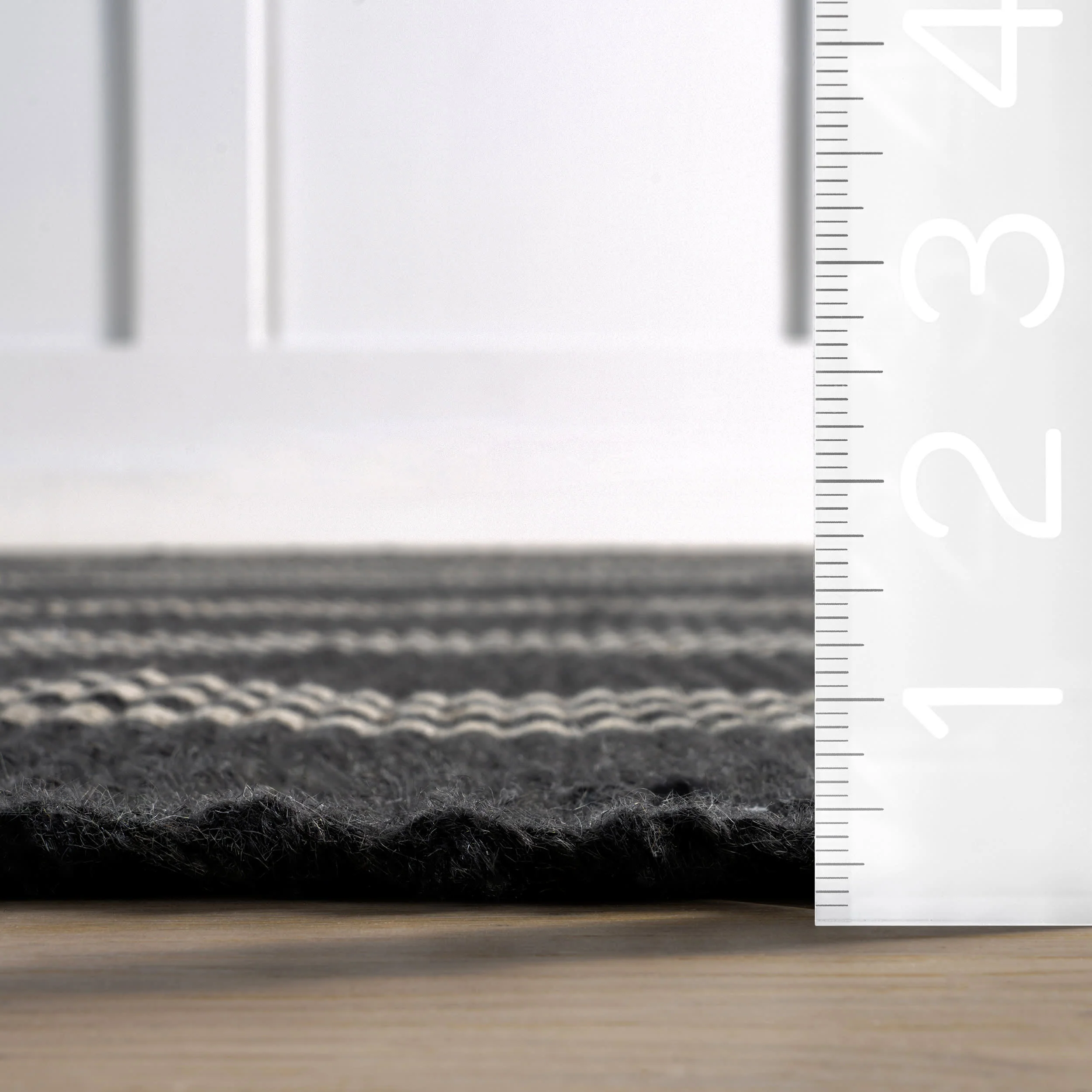 Hawthorn Striped Wool Rug | Charcoal - Image 5
