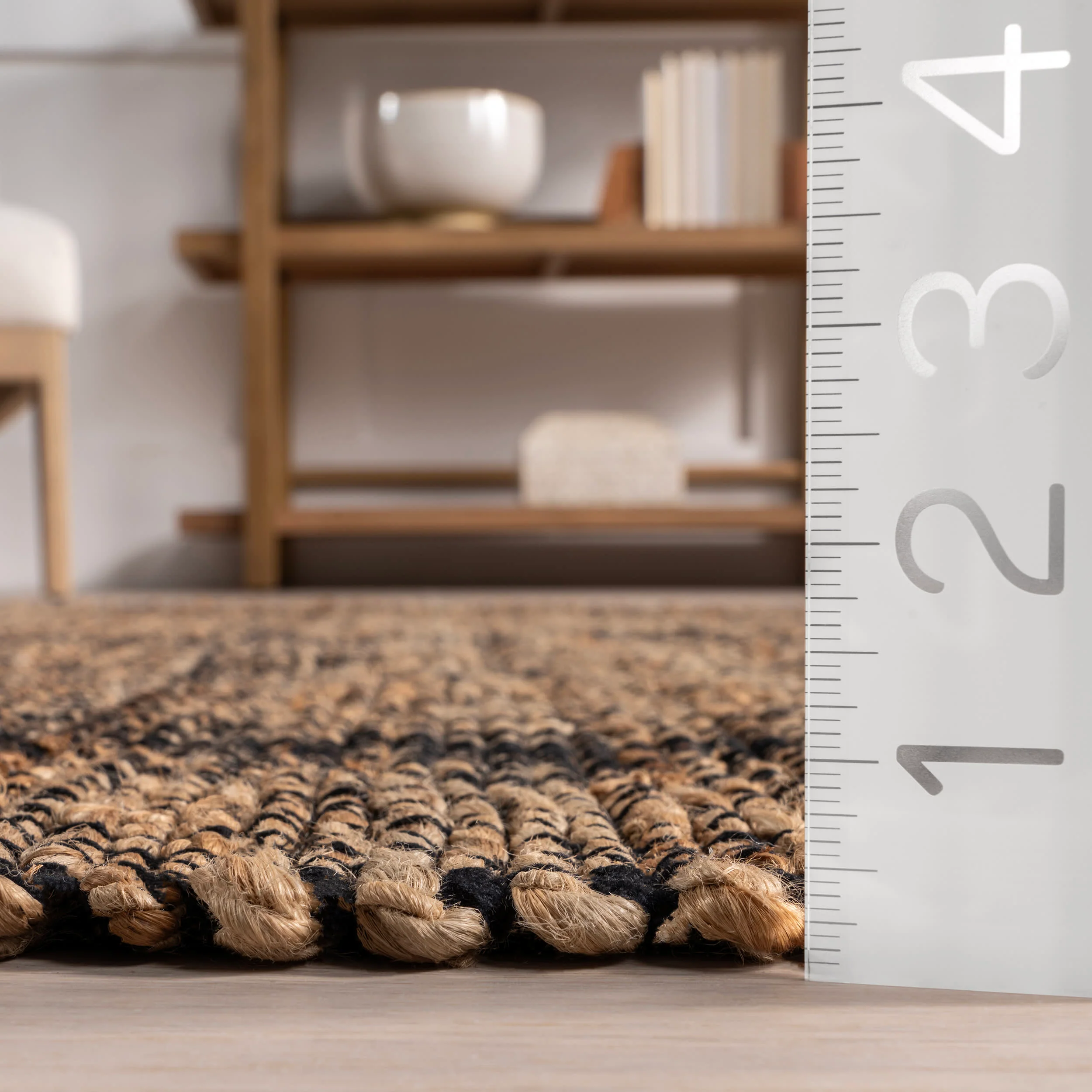 Hayes Striped Braided Jute Rug | Natural - Image 5