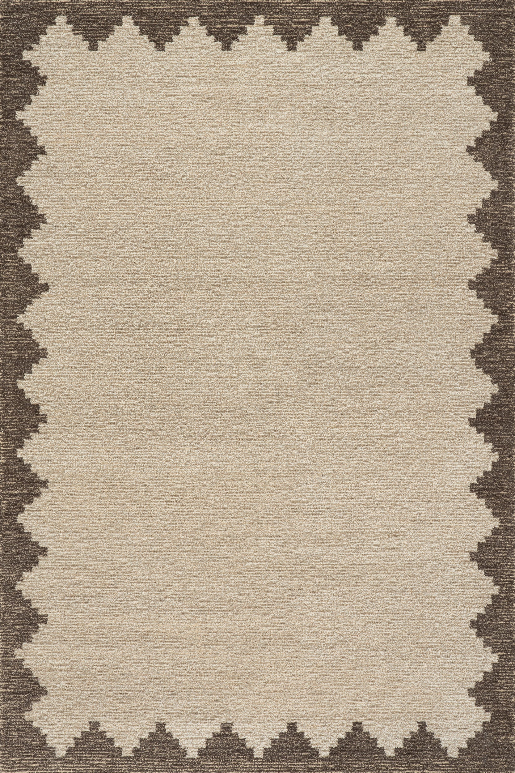 Hazella Modern Bordered Rug | Brown
