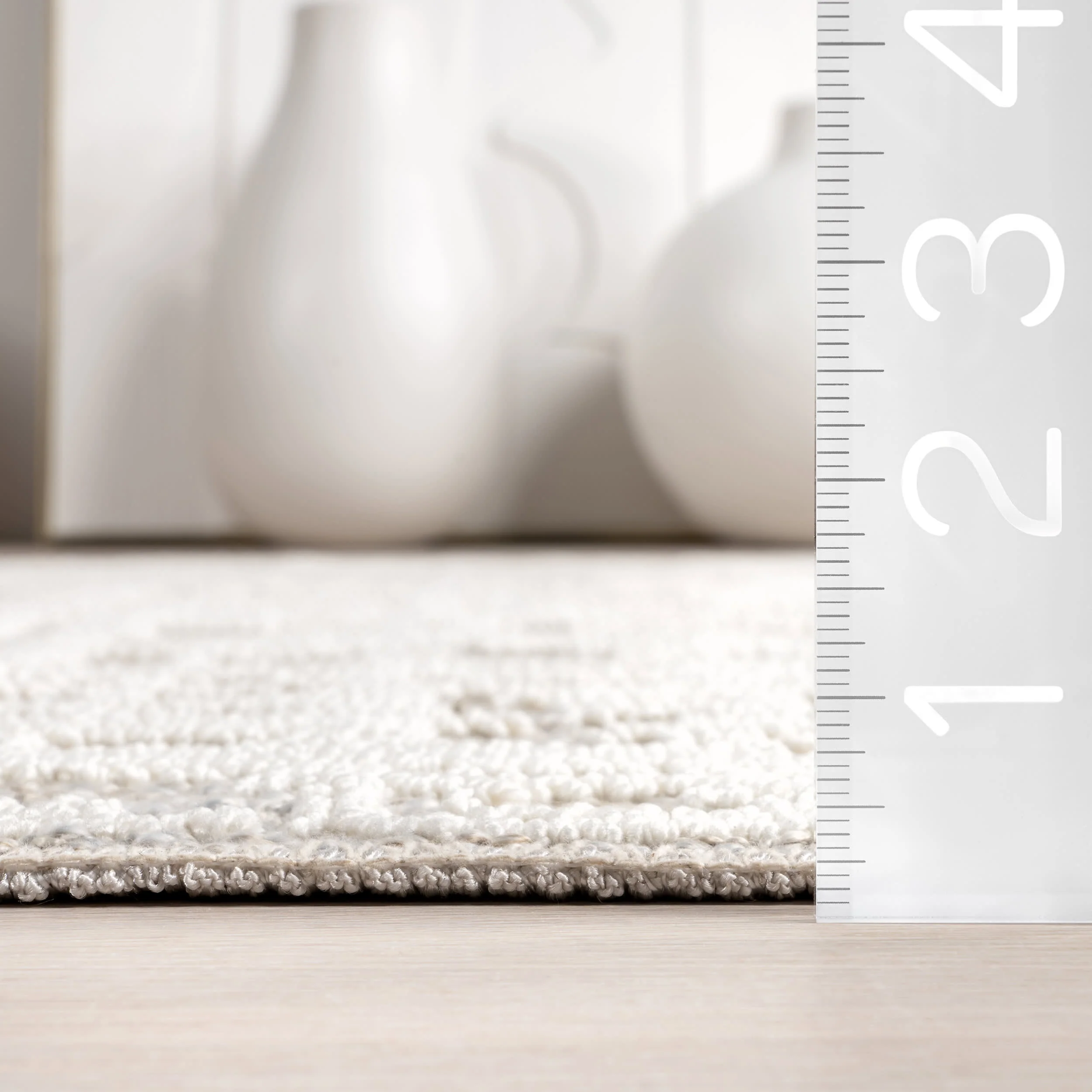 Helga Abstract Washable Rug | Light Grey - Image 5