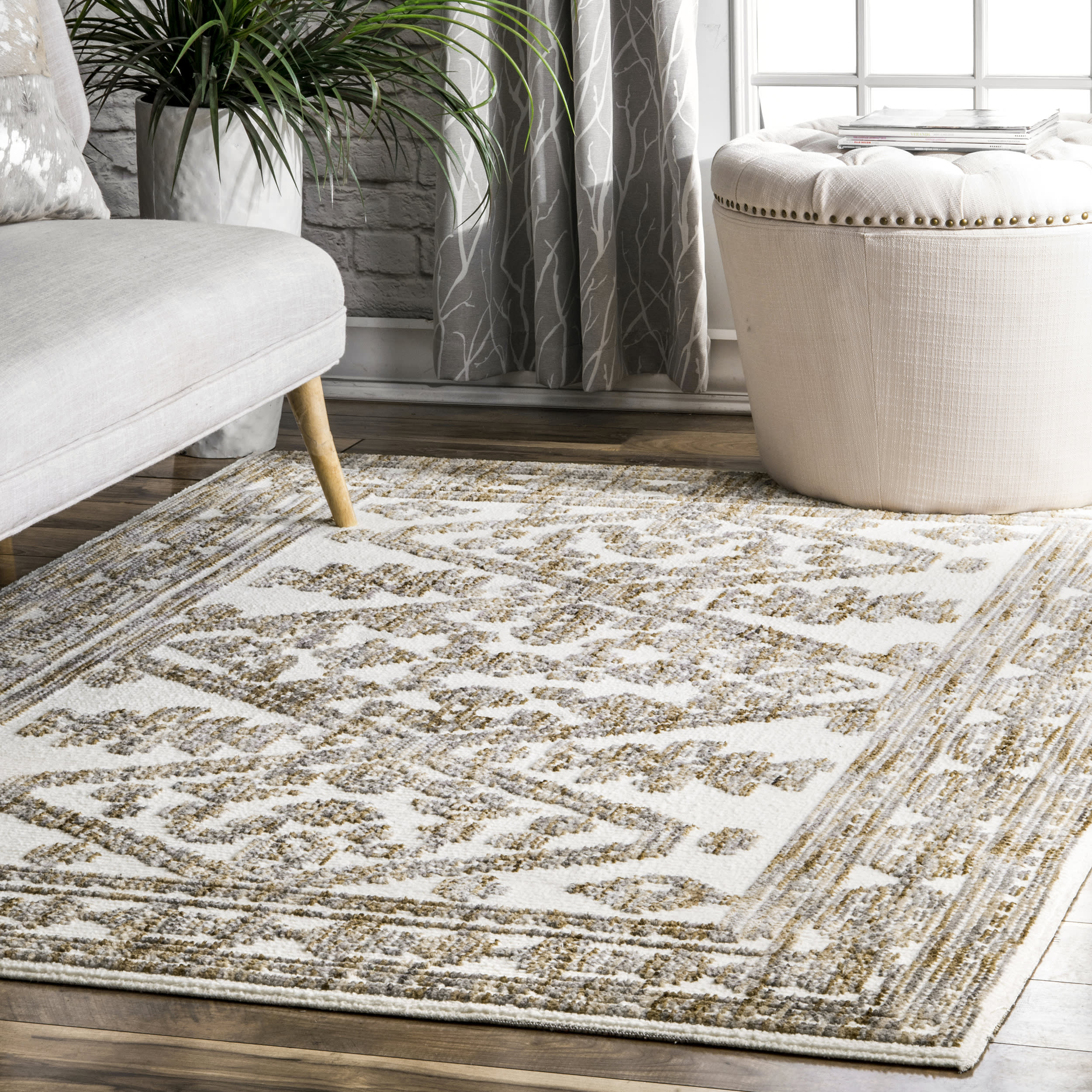 Helix Medallion Rug | Beige - Image 2