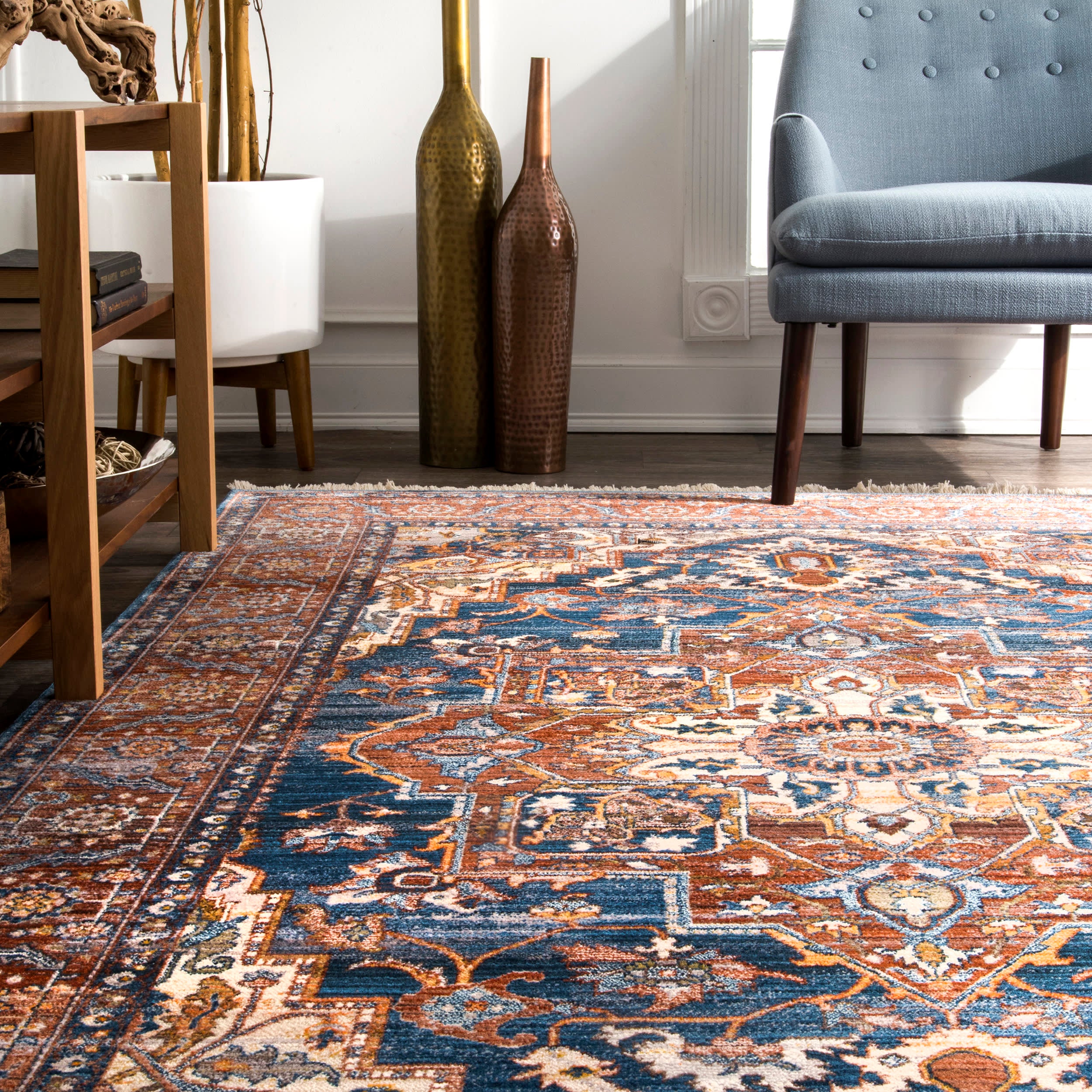 Heriz Fringe Rug | Rust - Image 4