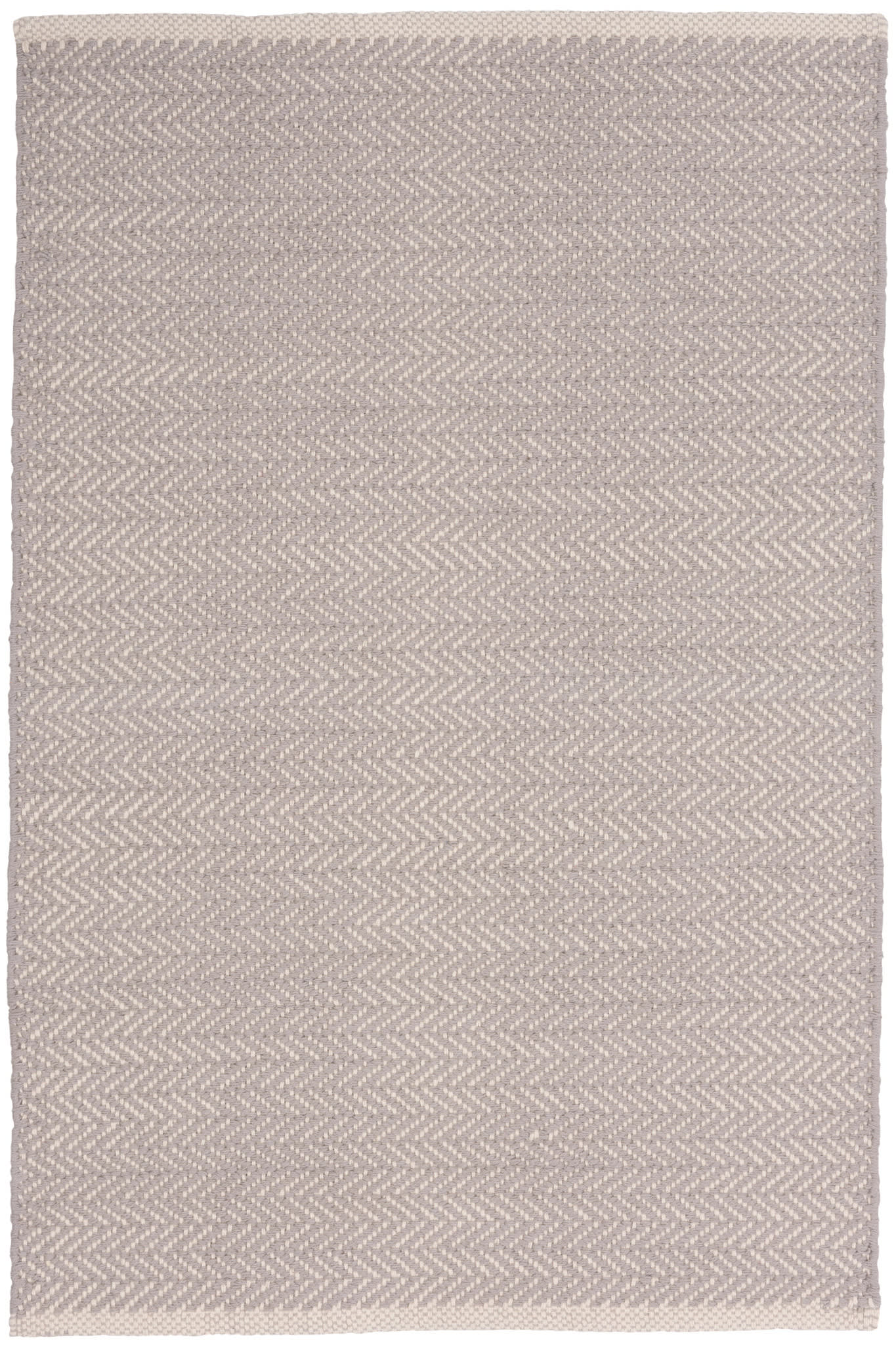 Herringbone Handwoven Cotton Rug | Dove Grey