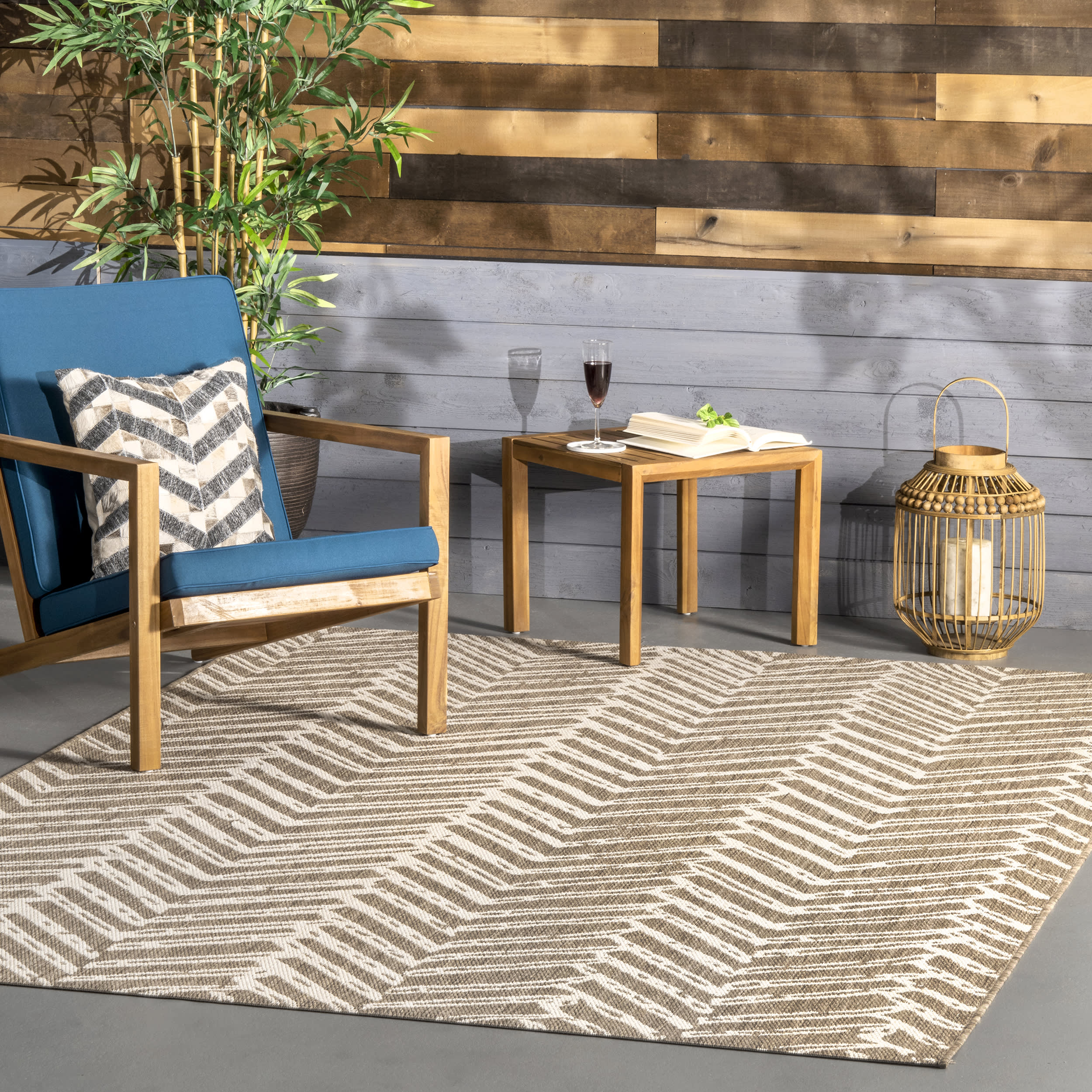 Herringbone Indoor/Outdoor Rug | Brown - Image 2