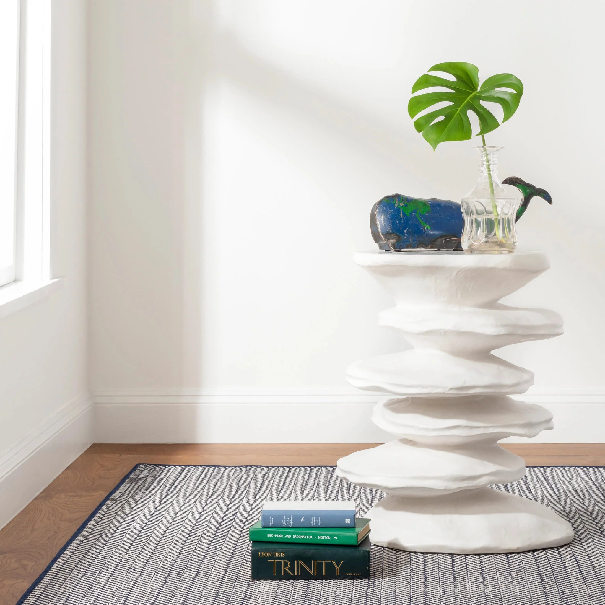 Herringbone Handwoven Indoor/Outdoor Custom Rug | Navy/Ivory - Image 2
