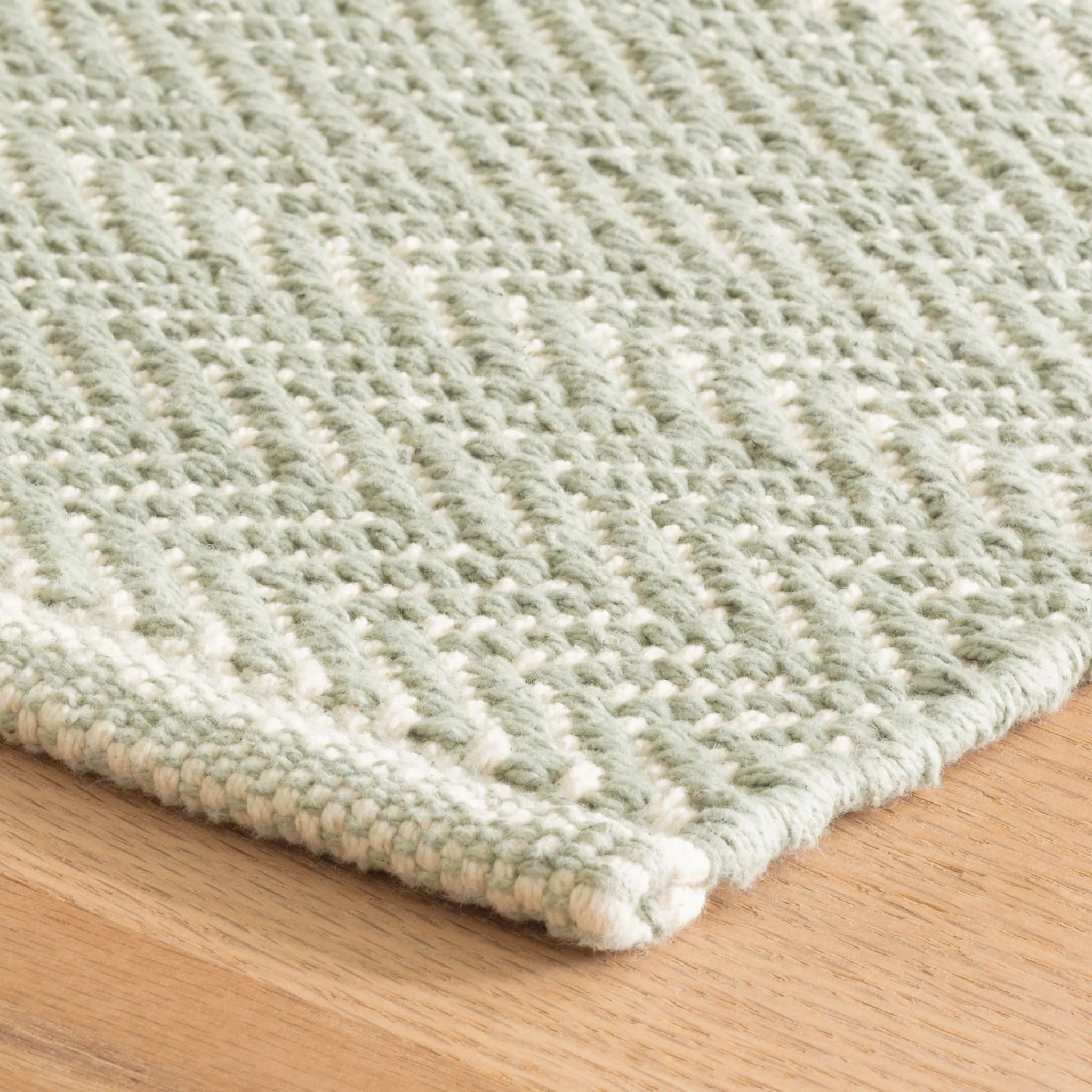 Herringbone Handwoven Cotton Rug | Ocean - Image 3