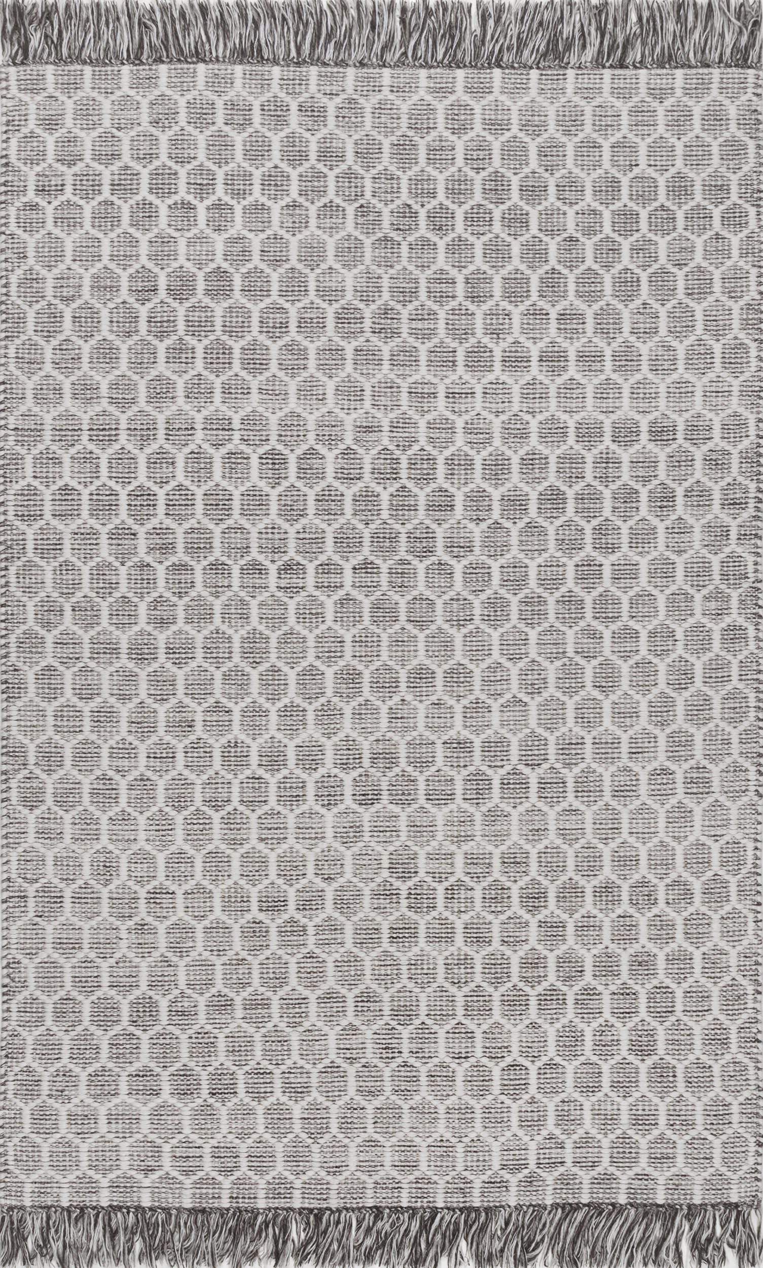 Hive Fringed Rug | Grey