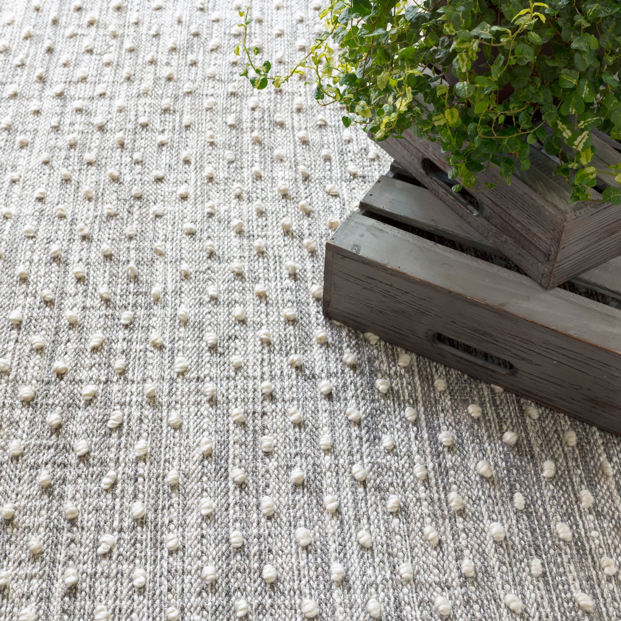 Hobnail Handwoven Performance Rug | Grey - Image 3