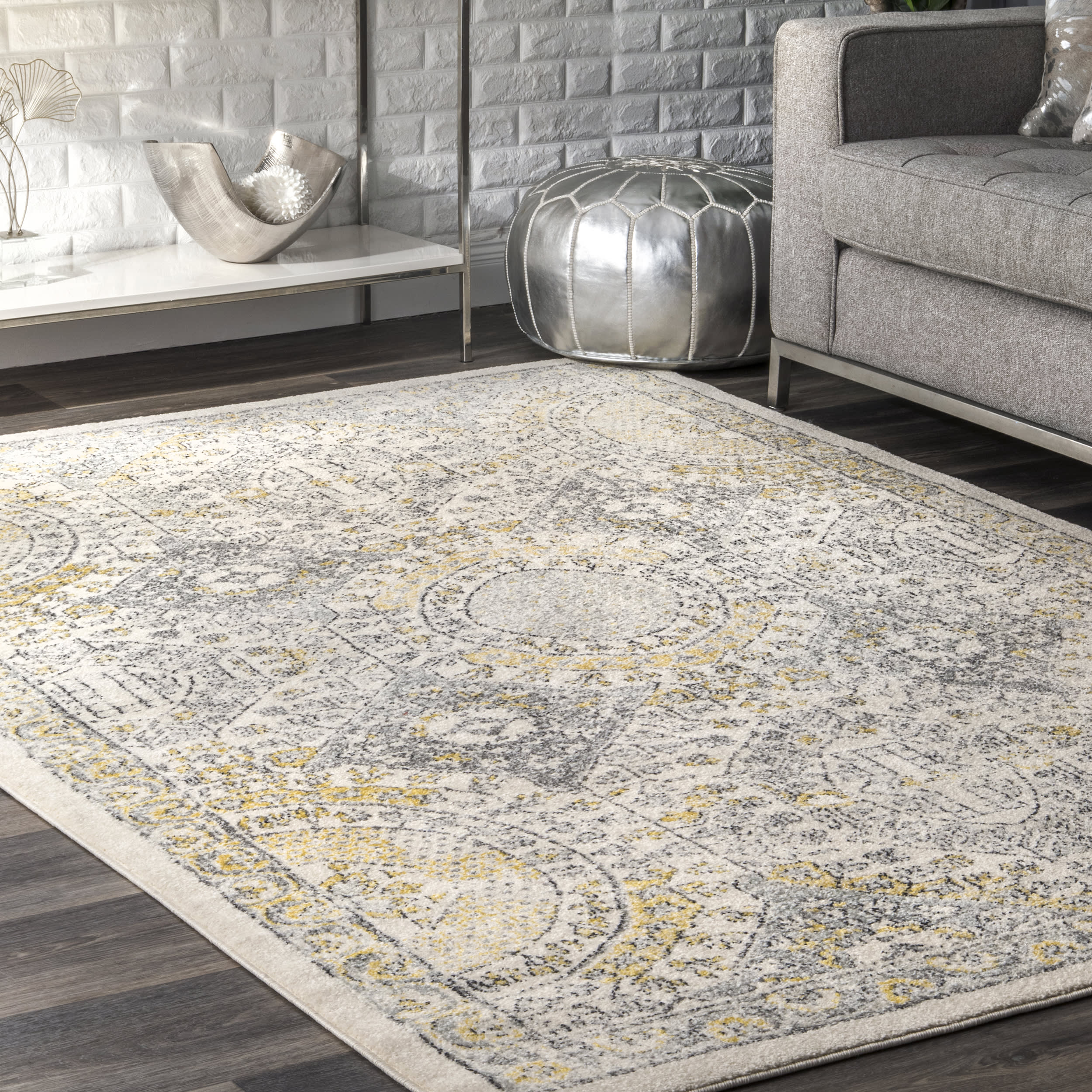 Honeycomb Labyrinth Rug | Gold - Image 2