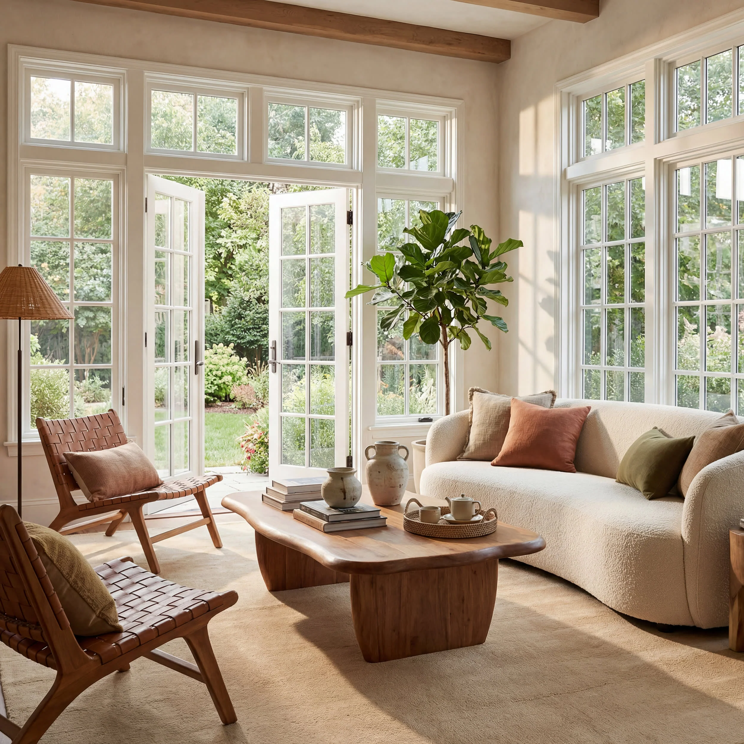 Iania Modern Solid Rug | Ivory - Image 2
