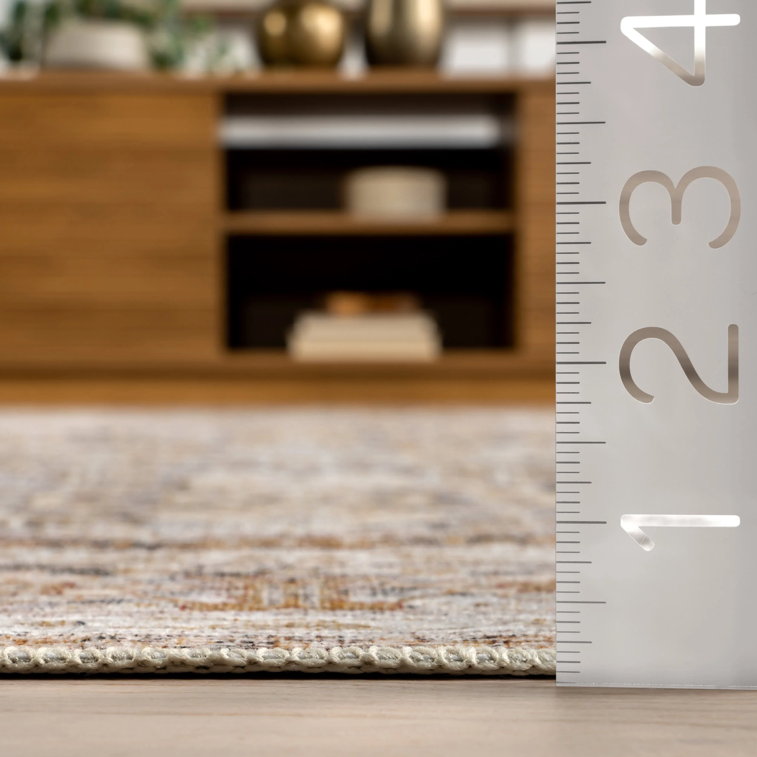 Ila Floral Spill Proof Washable Rug | Ivory - Image 5
