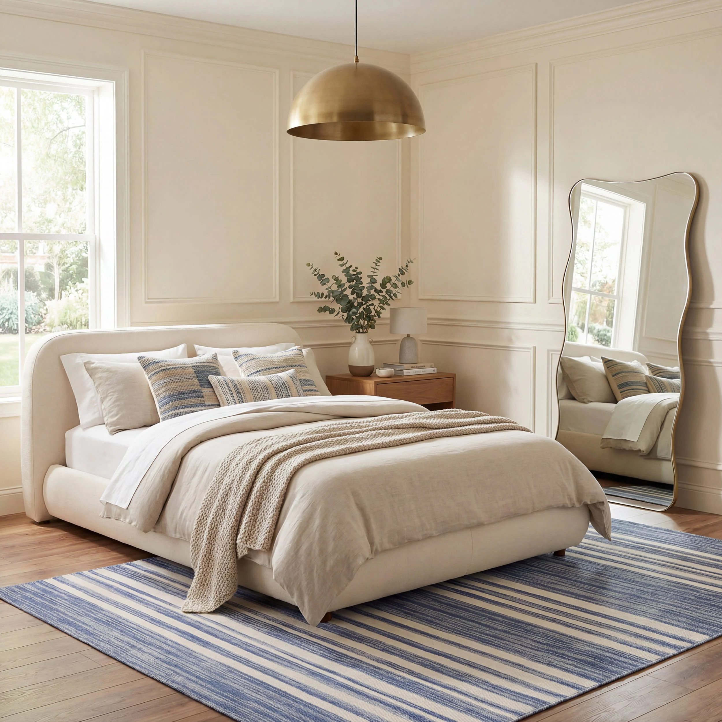 Ilae Coastal Striped Washable Rug | Blue - Image 3