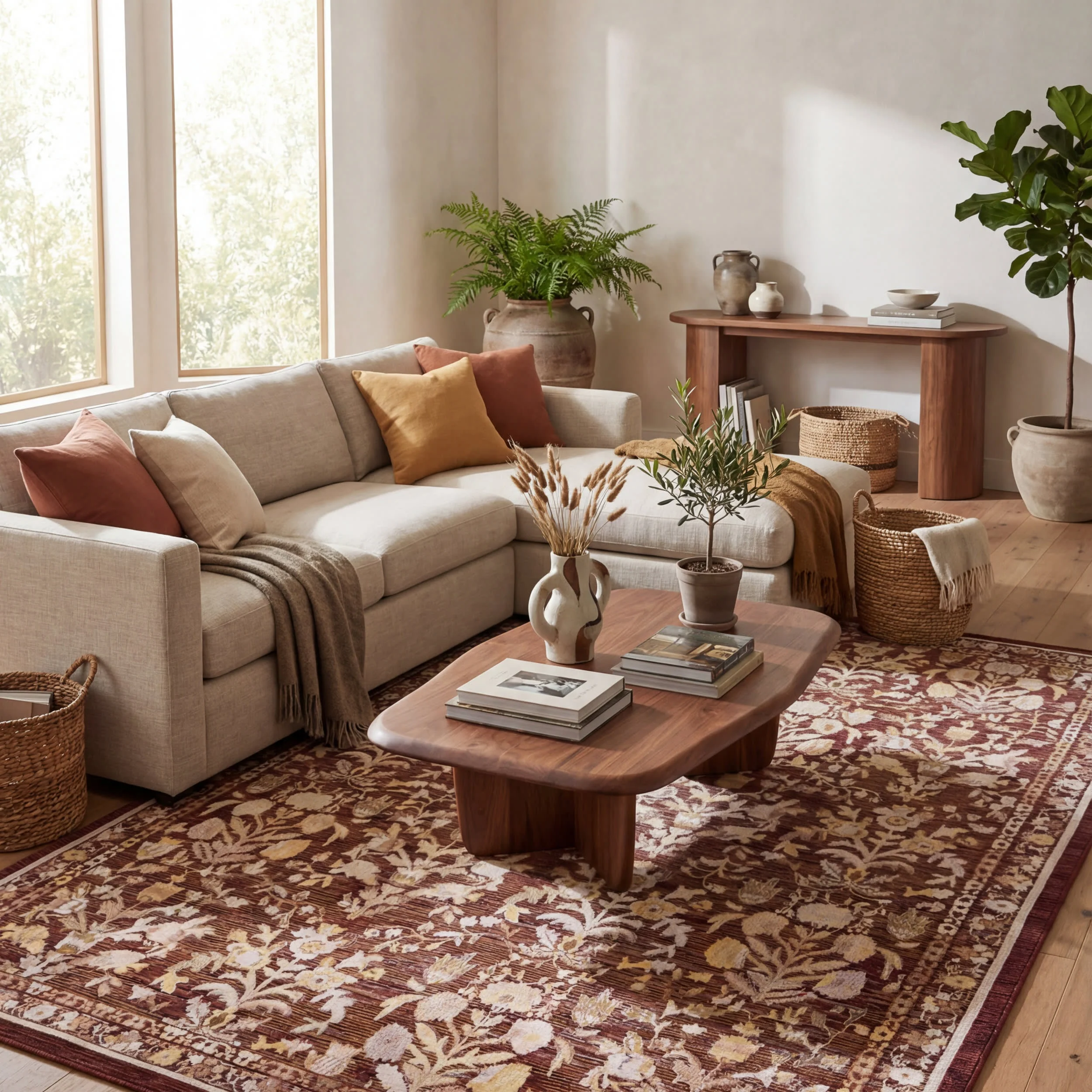 Inari Traditional Floral Indoor/Outdoor Rug | Brick - Image 9
