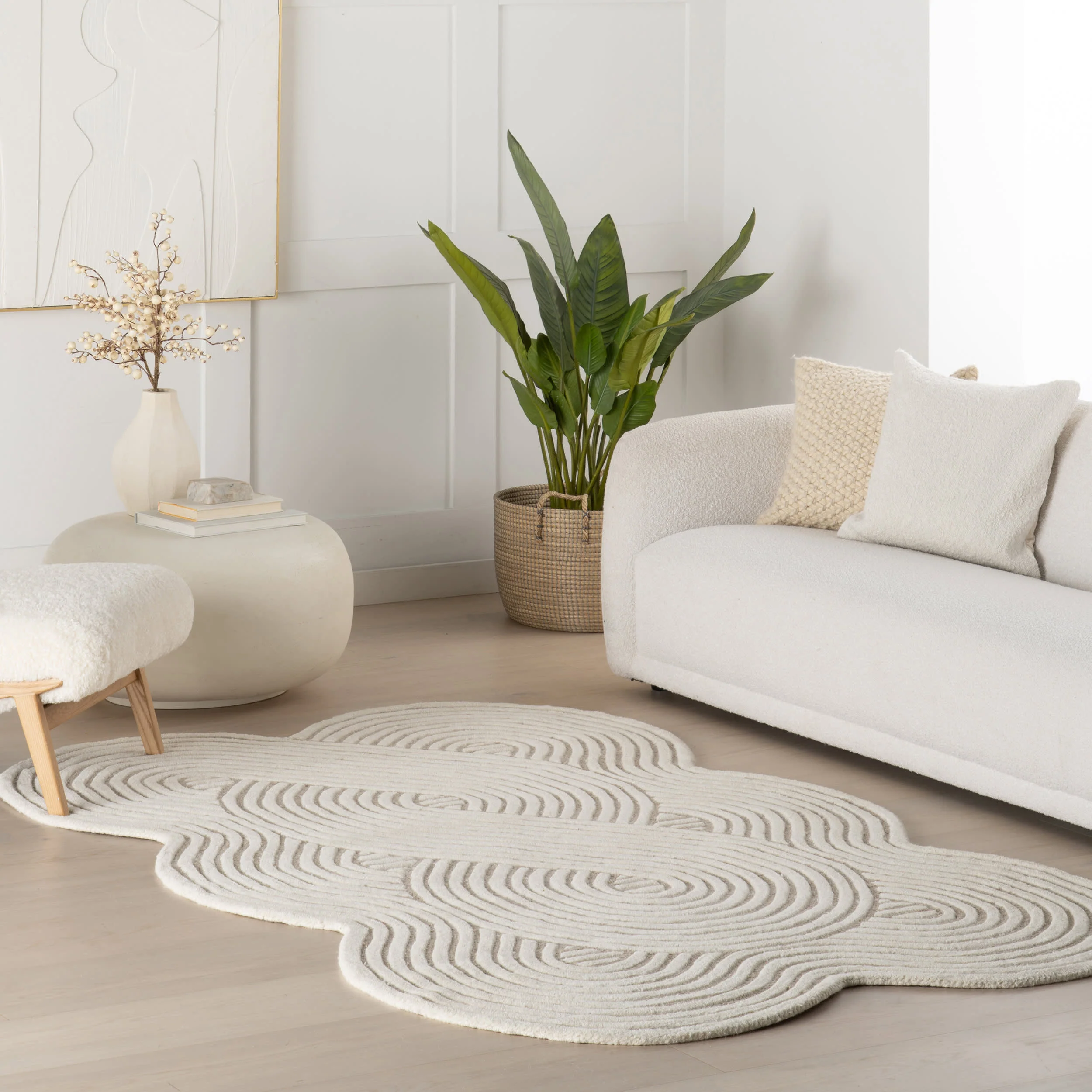 Indira Grooved Arc Rug | Ivory - Image 2