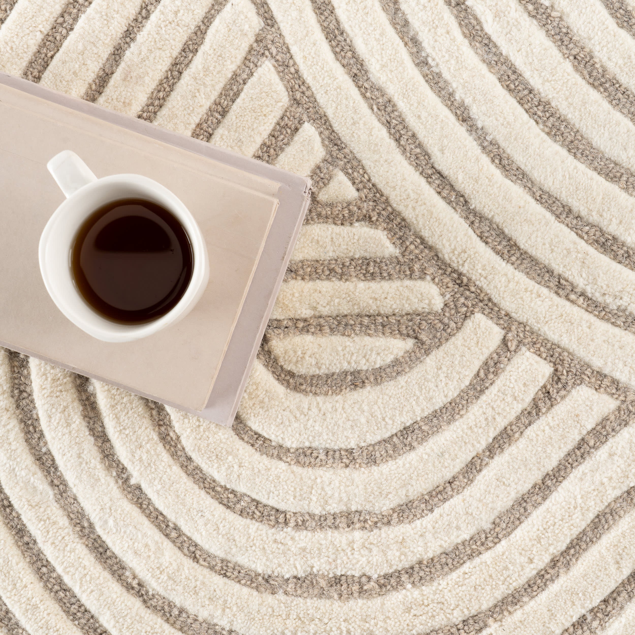 Indira Grooved Arc Rug | Ivory - Image 8