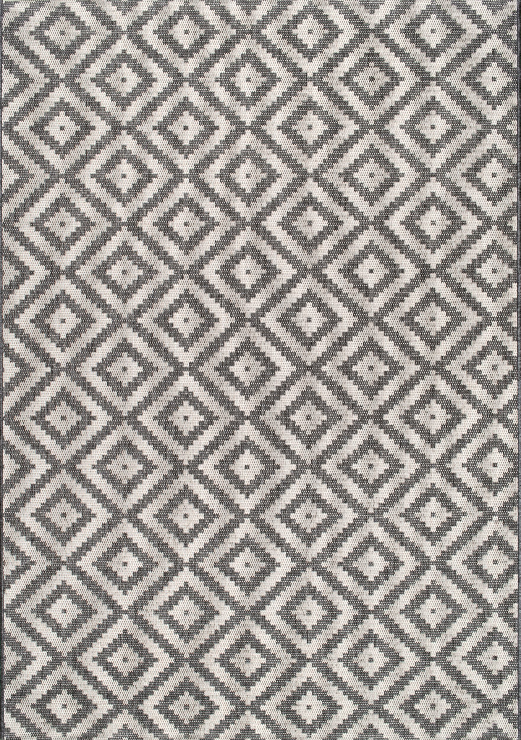 Indoor/Outdoor Diamond Trellis Rug | Grey