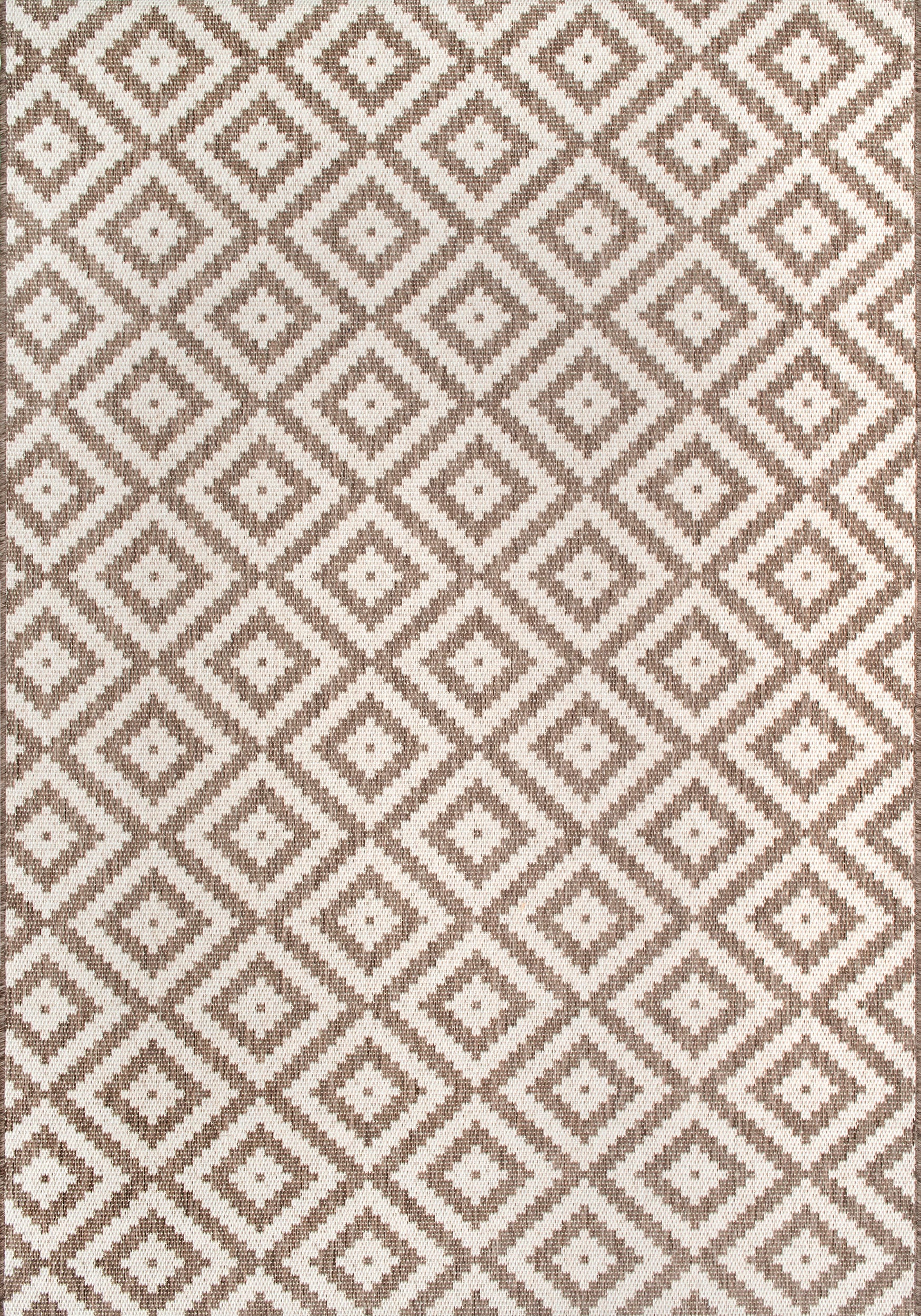 Indoor/Outdoor Diamond Trellis Rug | Taupe