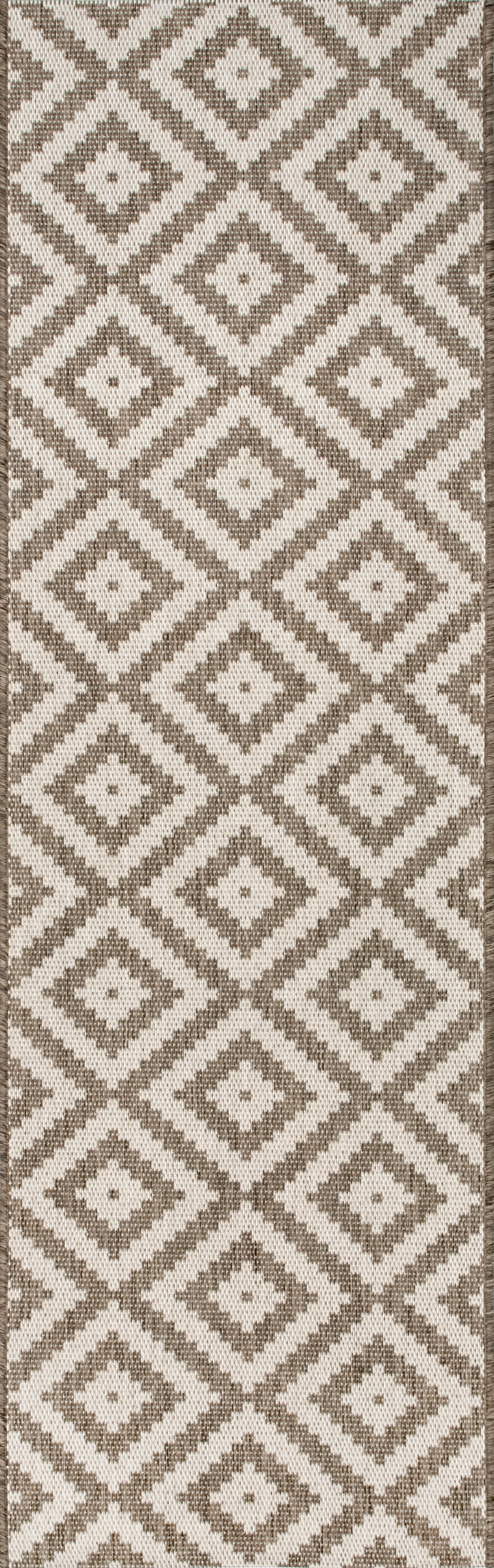 Indoor/Outdoor Diamond Trellis Rug | Taupe