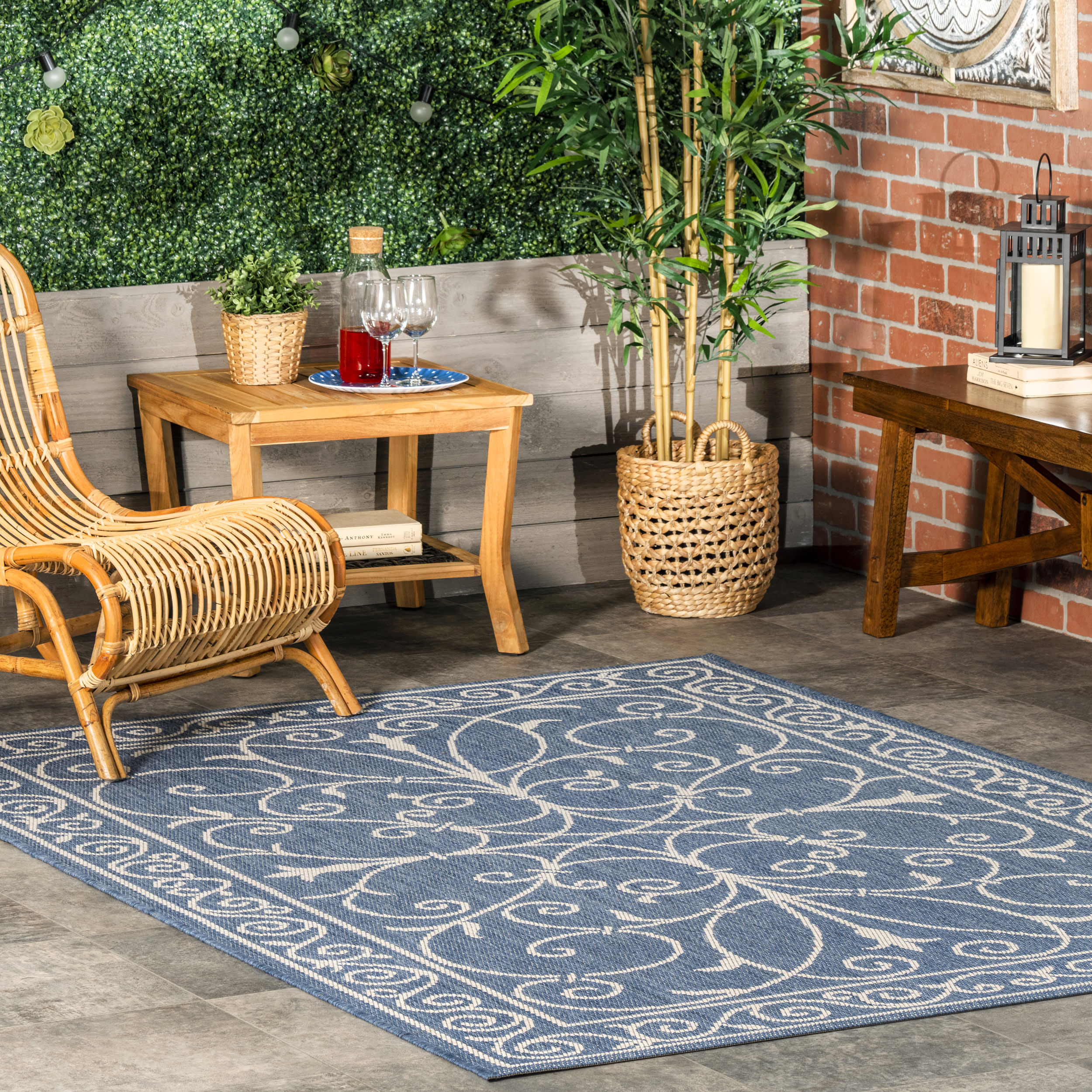 Indoor/Outdoor Krem Rug | Blue - Image 2