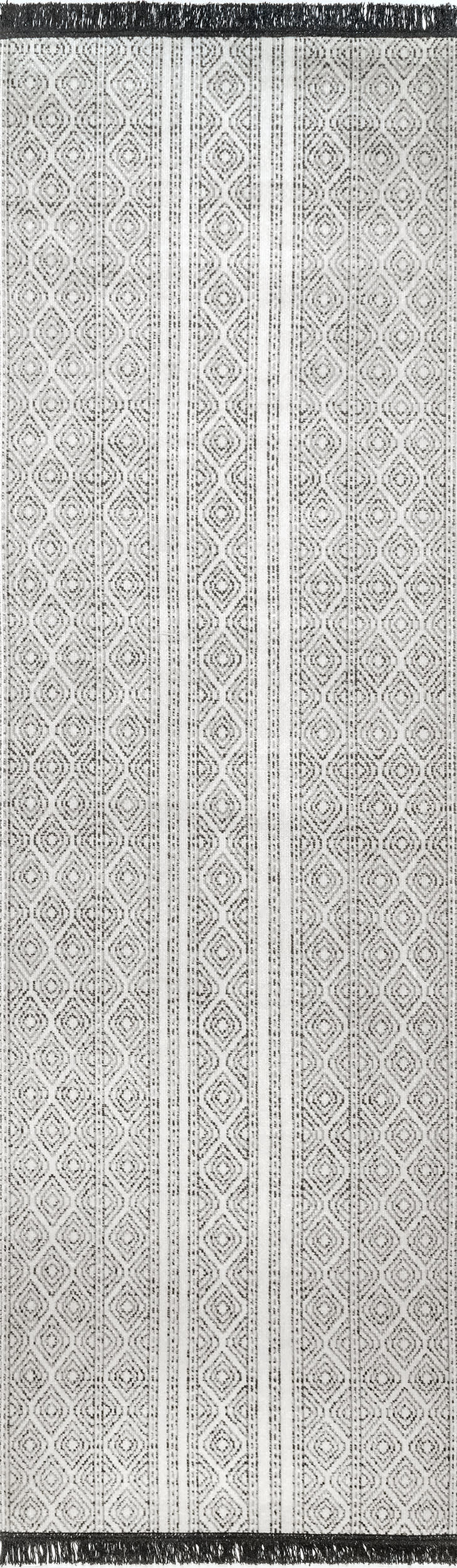 Indoor/Outdoor Striped With Tassels Rug | Grey