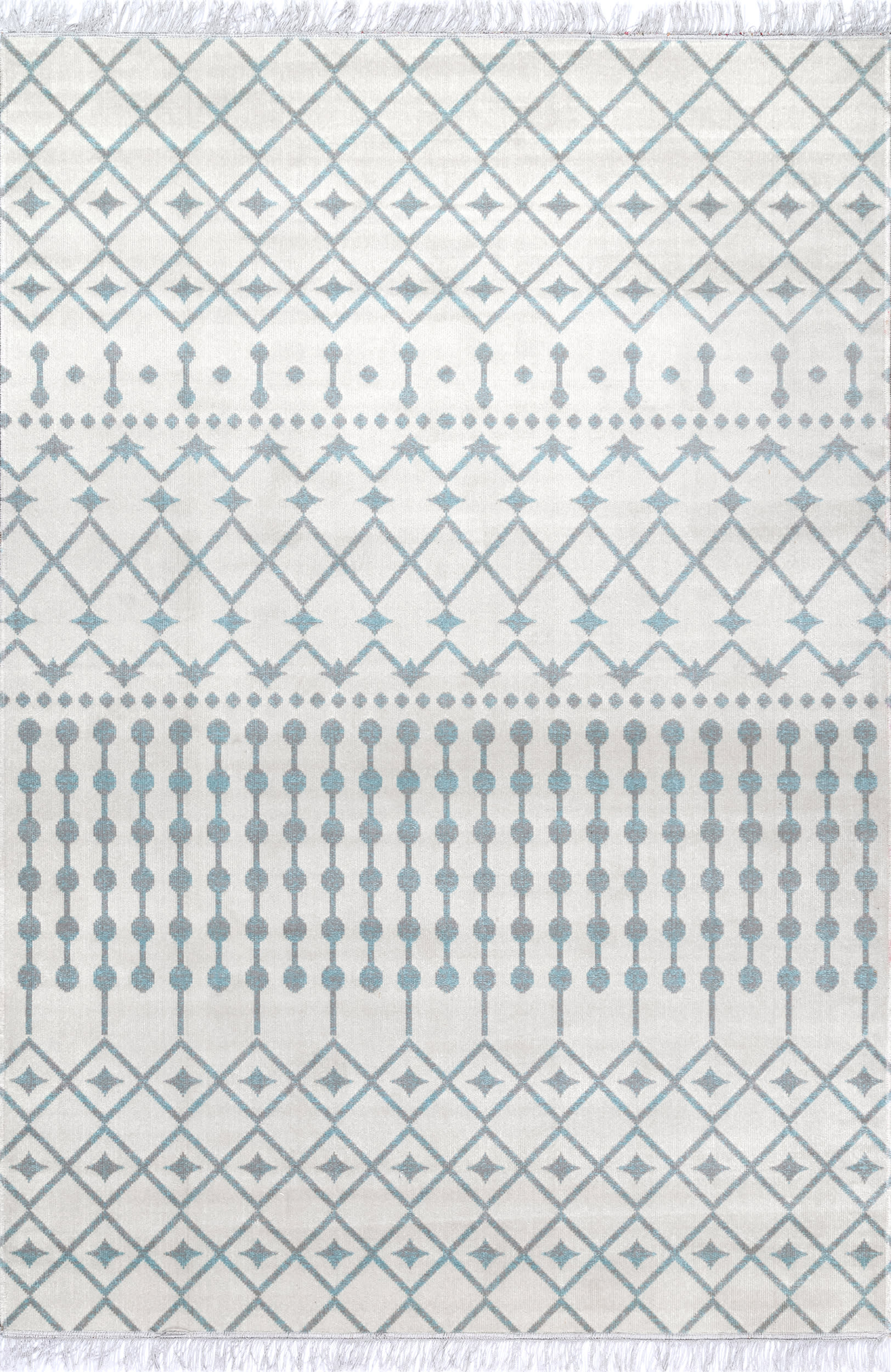 Indoor/Outdoor Trellis With Tassels Rug | Blue