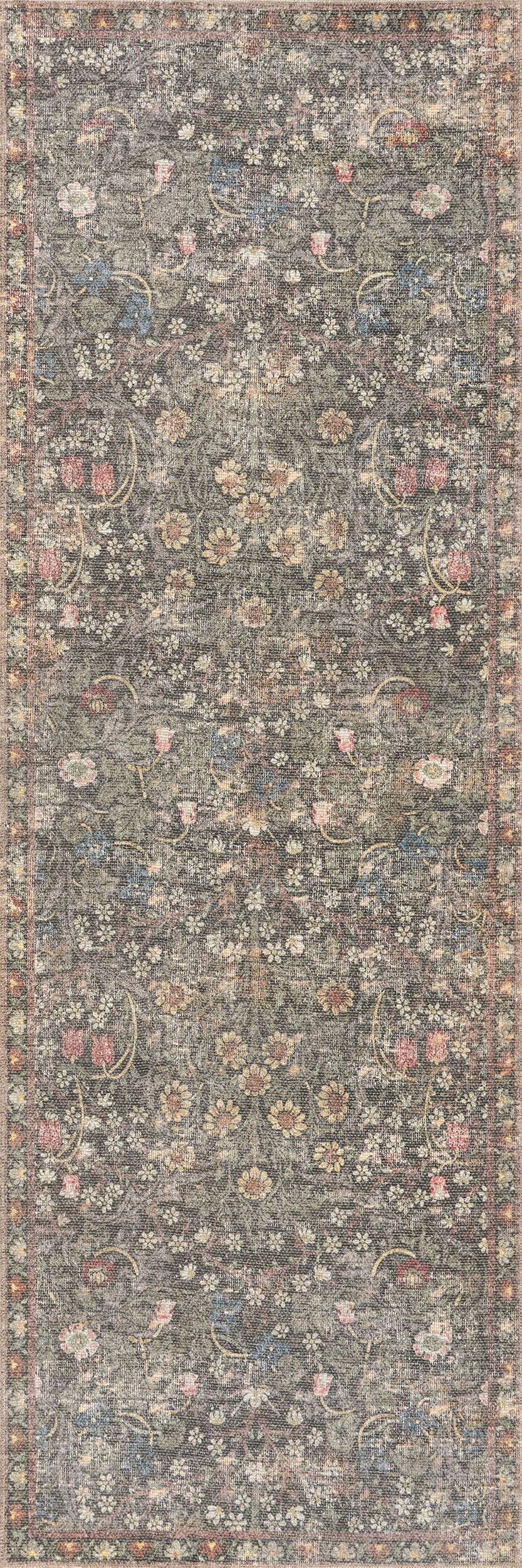 Indray Traditional Floral and Paisley Rug | Green
