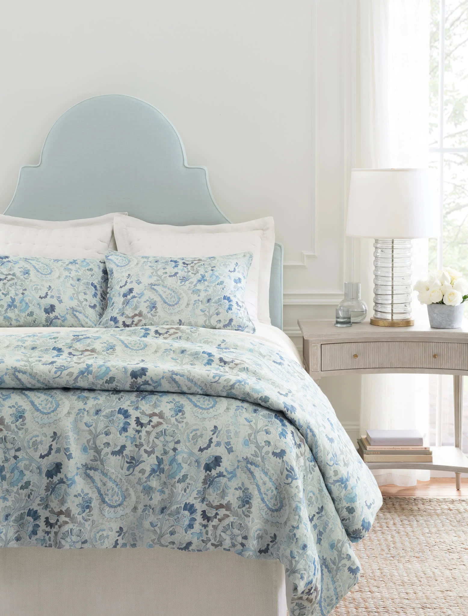 Ines Linen Duvet Cover | Blue - Image 3