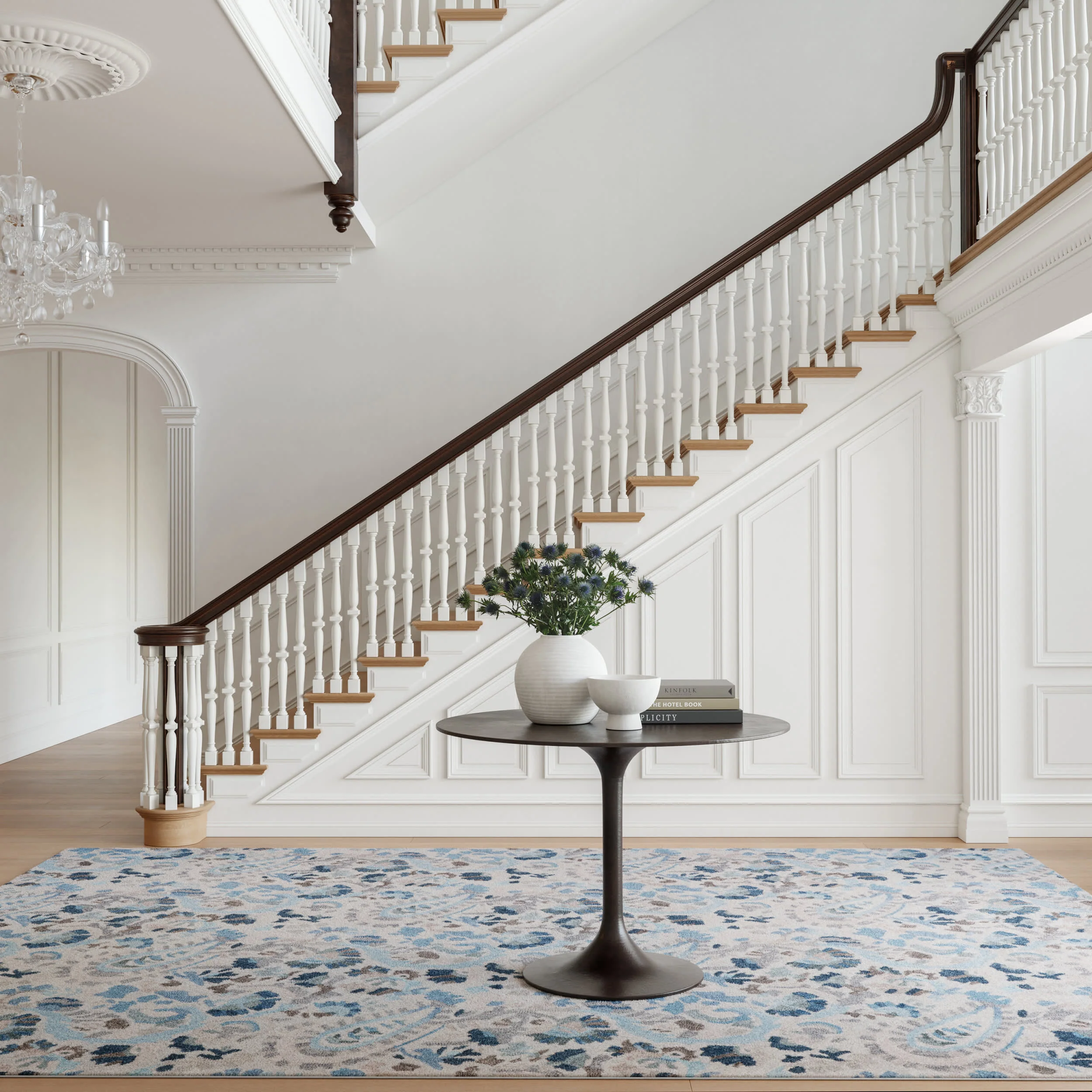 Ines Machine Washable Rug | Blue - Image 2
